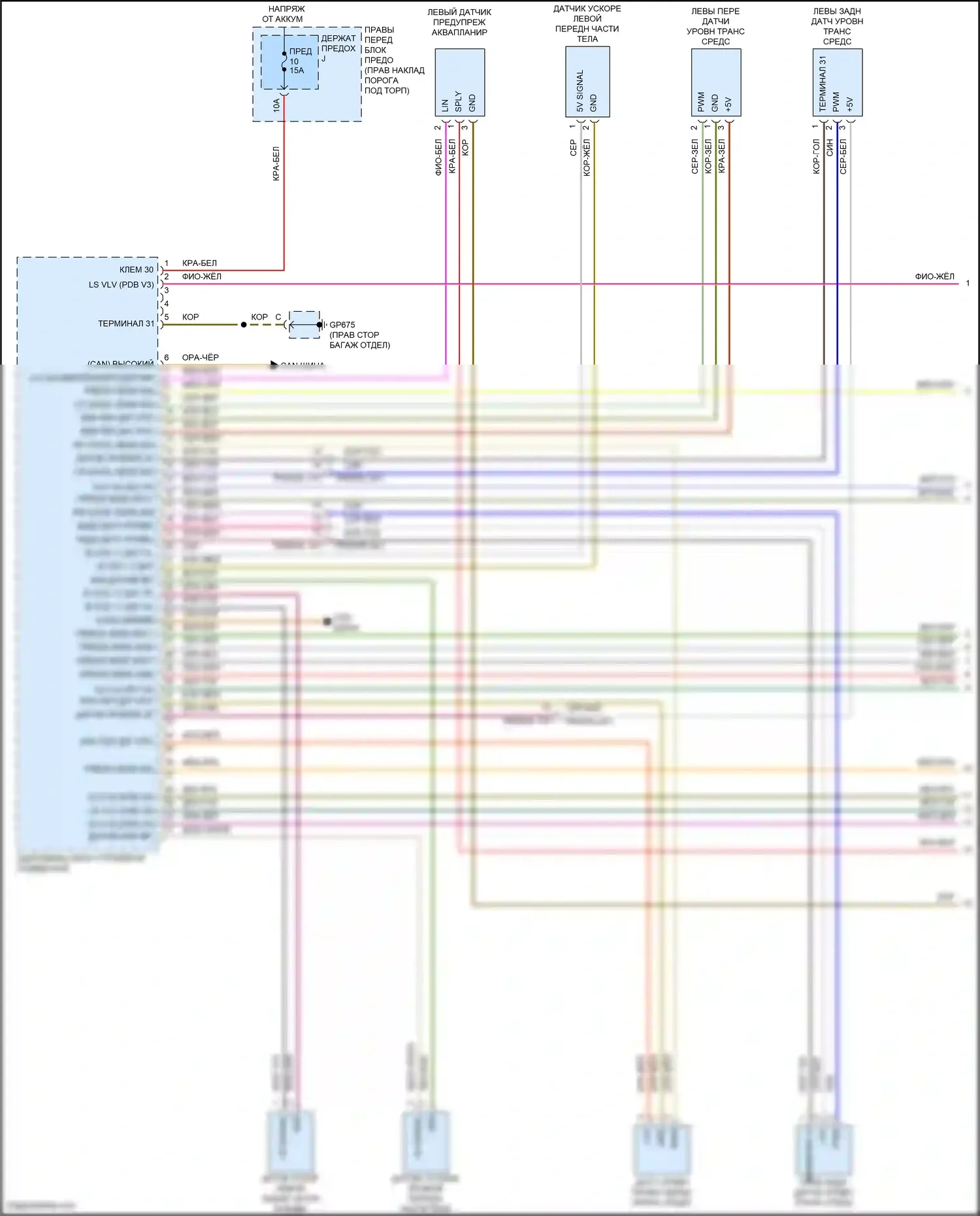 911 Carrera GTS Porsche 992 (2018-2024): Электросхема электронной подвески (1 из 2) 