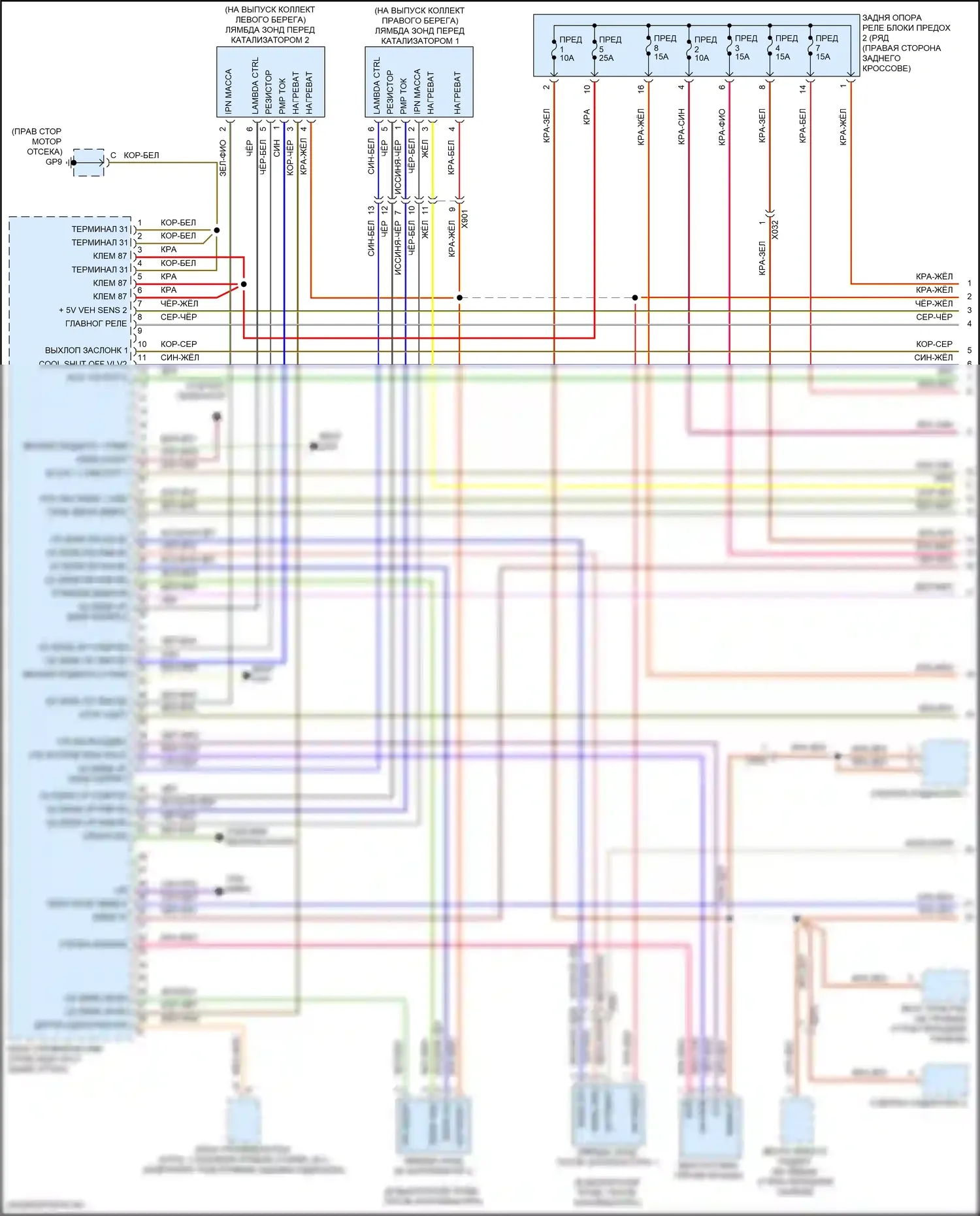 911 Carrera S Porsche 991 рестайлинг (2015-2019): Электросхема двигателя 4.0l (1 из 7) 