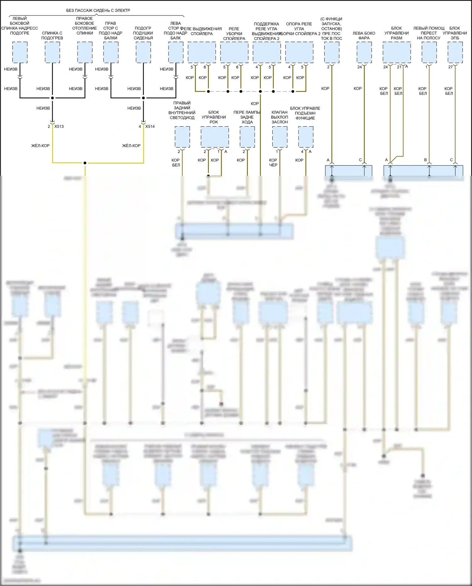 911 Carrera S Porsche 991 рестайлинг (2015-2019): Электросхема точек подключения масс (5 из 5) 