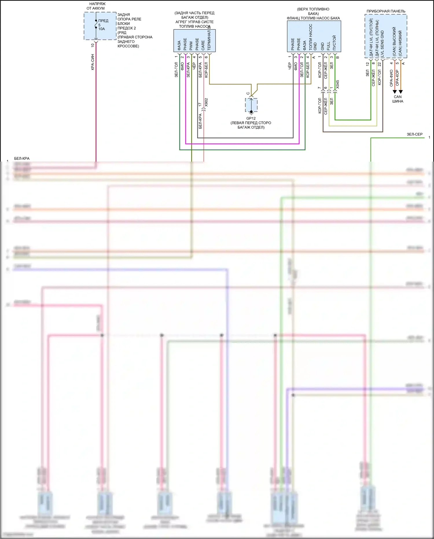 911 Carrera Porsche 991 рестайлинг (2015-2020): Электросхема двигателя 3.8л турбо (4 из 7) 