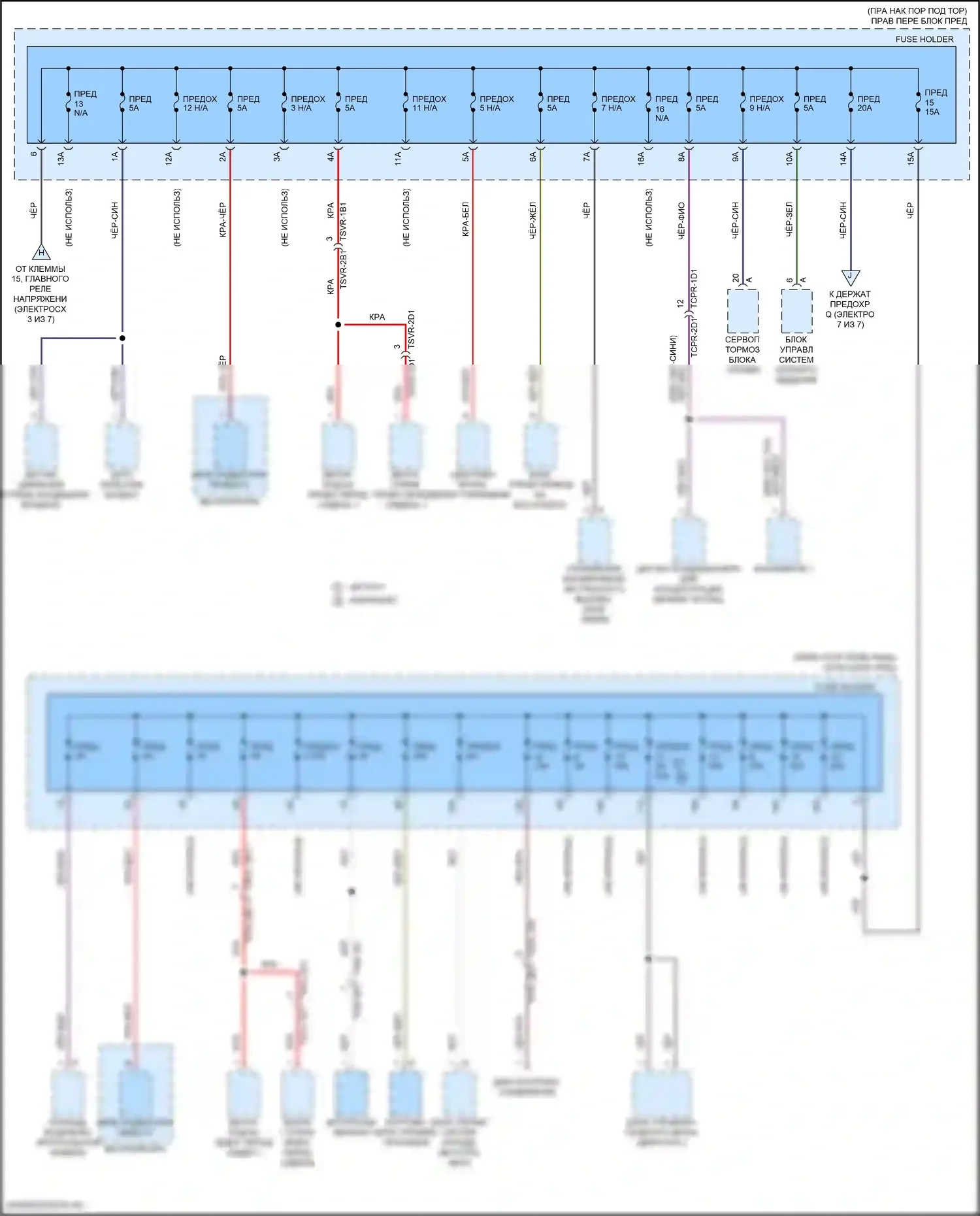 911 Carrera Porsche 992 (2018-2024): Электросхема блока предохранителей реле (5 из 7) 