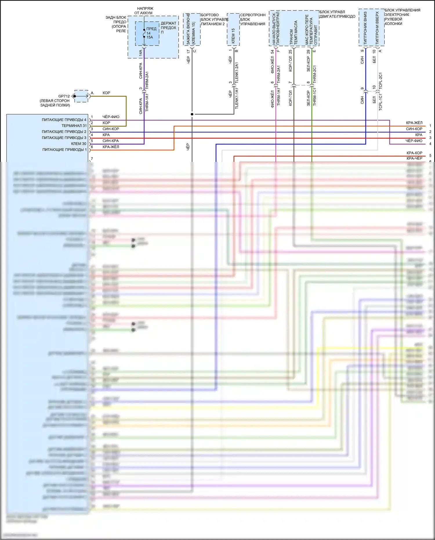 911 Carrera Porsche 992 (2018-2024): Электросхема автоматической коробки передач (1 из 2) 
