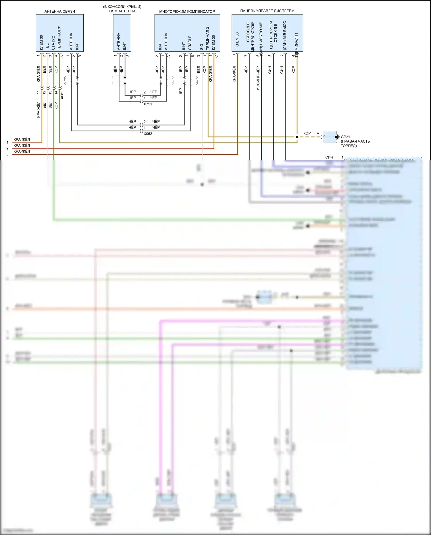 911 GT3 RS Porsche 991 рестайлинг (2018-2019): Базовая магнитола электросхема, 8 динамиков (3 из 3) 