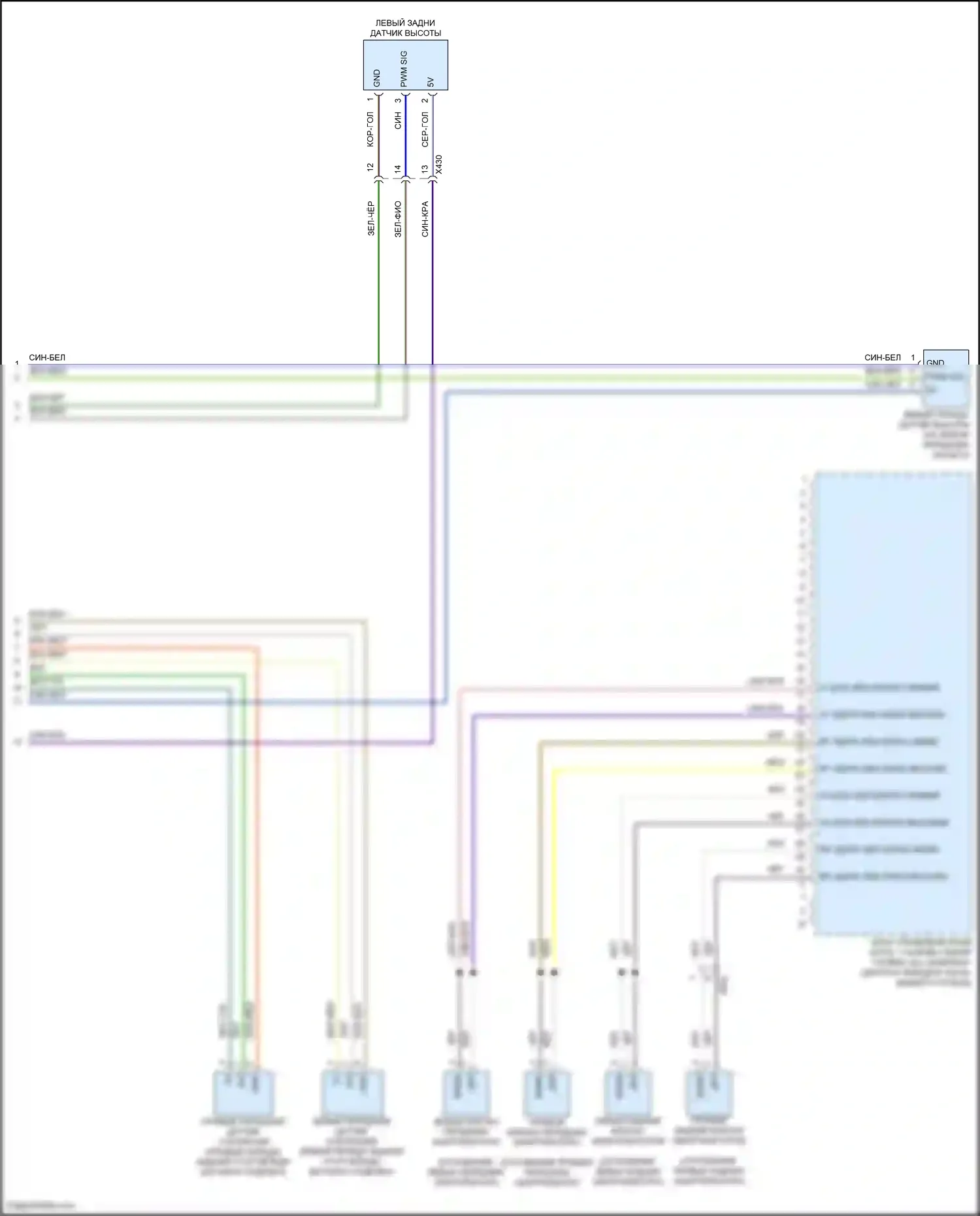 911 GT3 Porsche 991 рестайлинг (2017-2019): Электросхема электронного контроля уровня (2 из 2) 