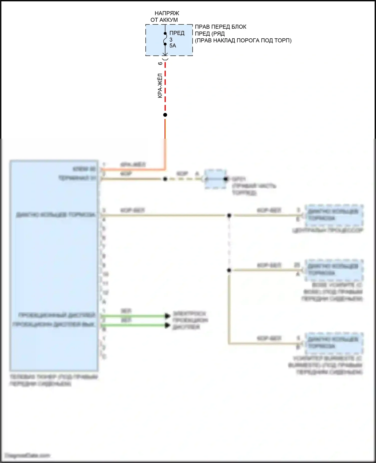 911 GT3 Porsche 991 рестайлинг (2017-2019): Электросхема тв-тюнера 