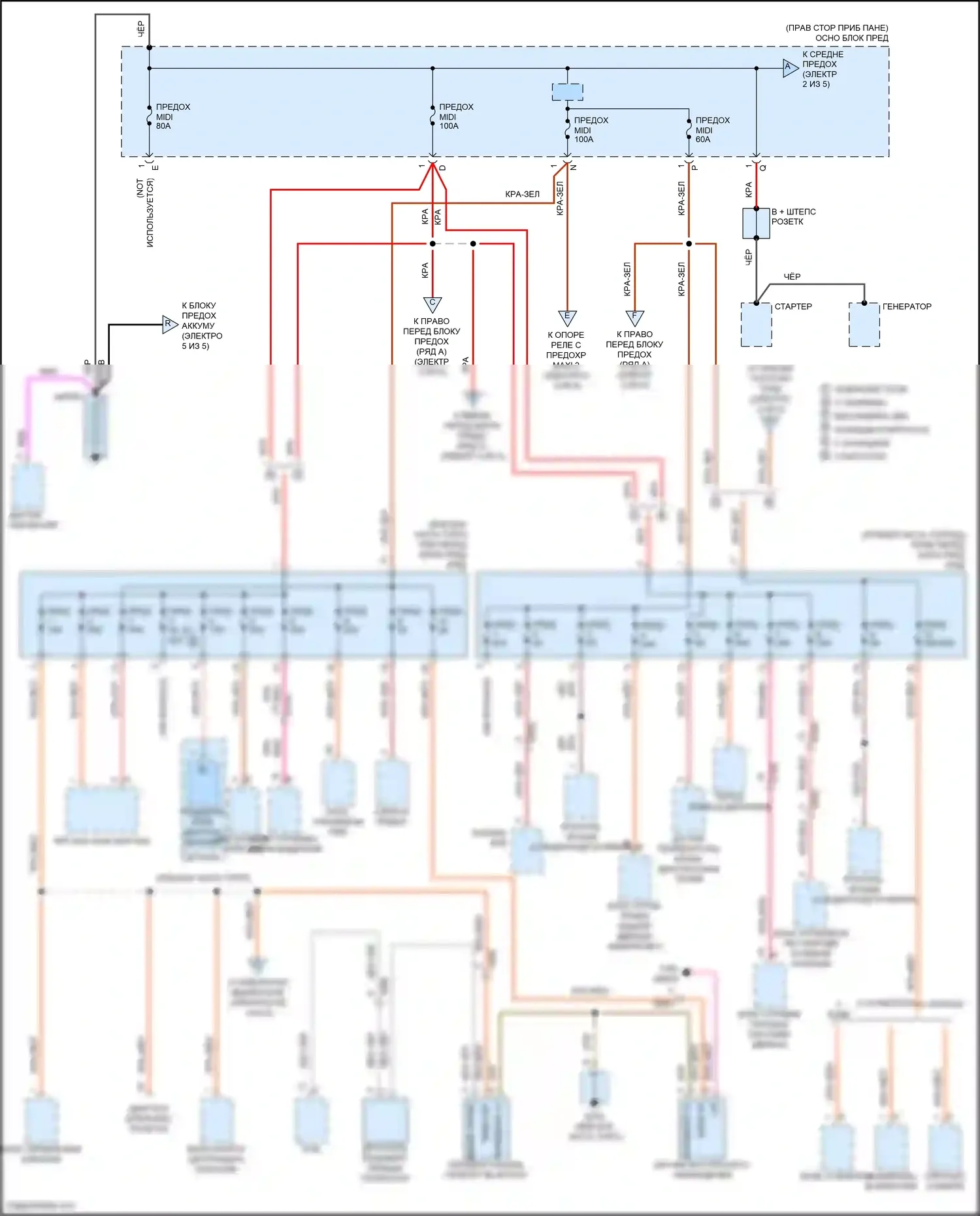 911 GT3 Porsche 991 (2013-2017): Электросхема блока предохранителей реле (1 из 5) 