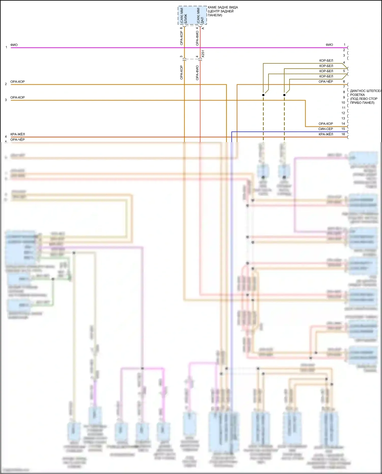 911 GT3 Porsche 991 (2013-2017): Can шина электросхема (2 из 2) 