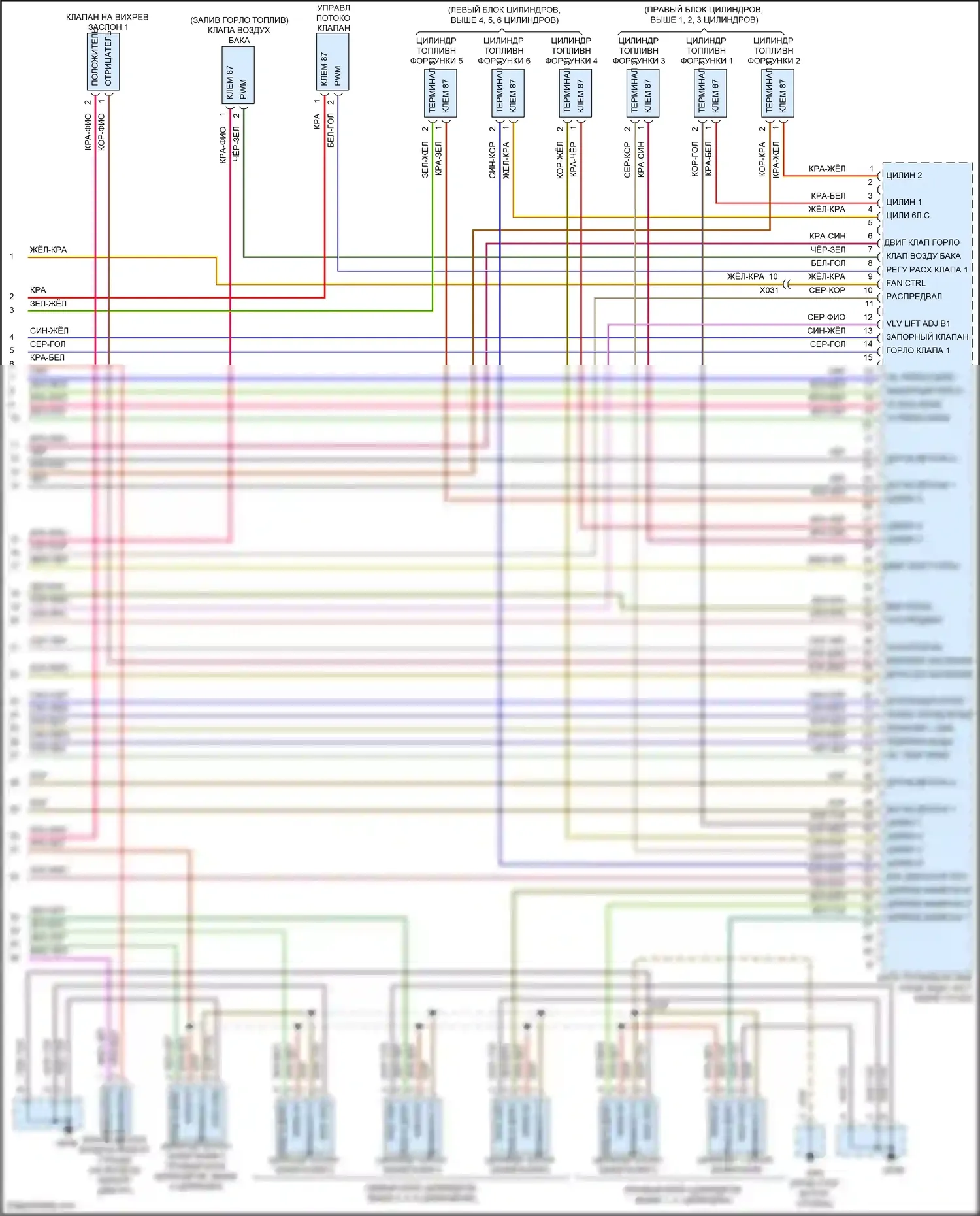 911 GT3 Porsche 991 (2013-2017): Электросхема двигателя 3.4l (6 из 6) 