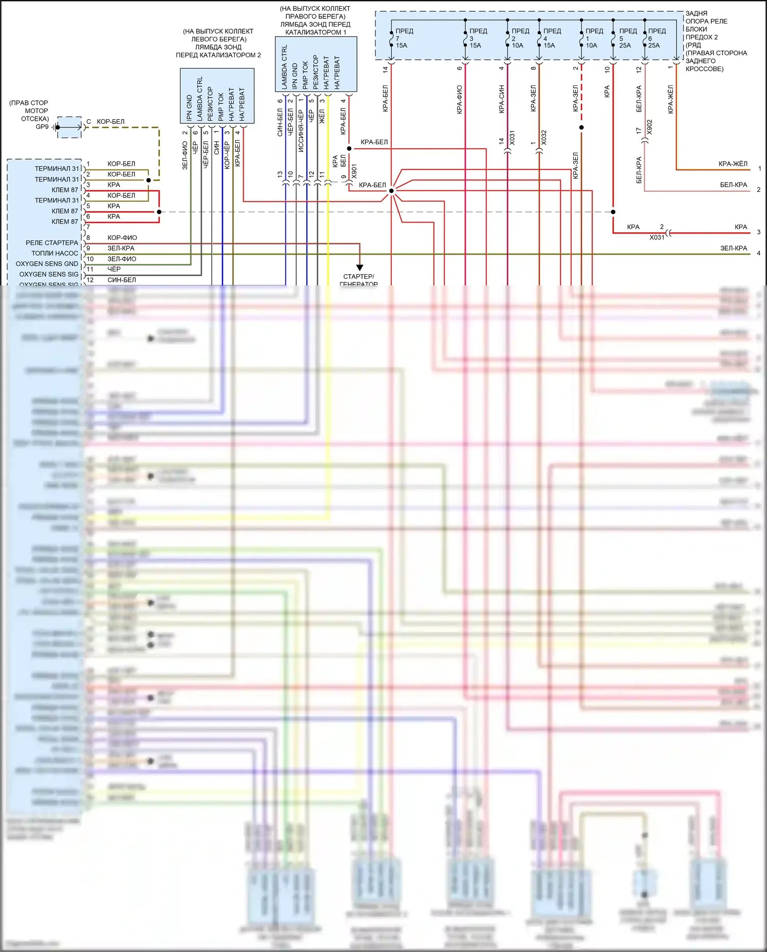 911 GT3 Porsche 991 (2013-2017): Электросхема двигателя 3.8l (1 из 6) 