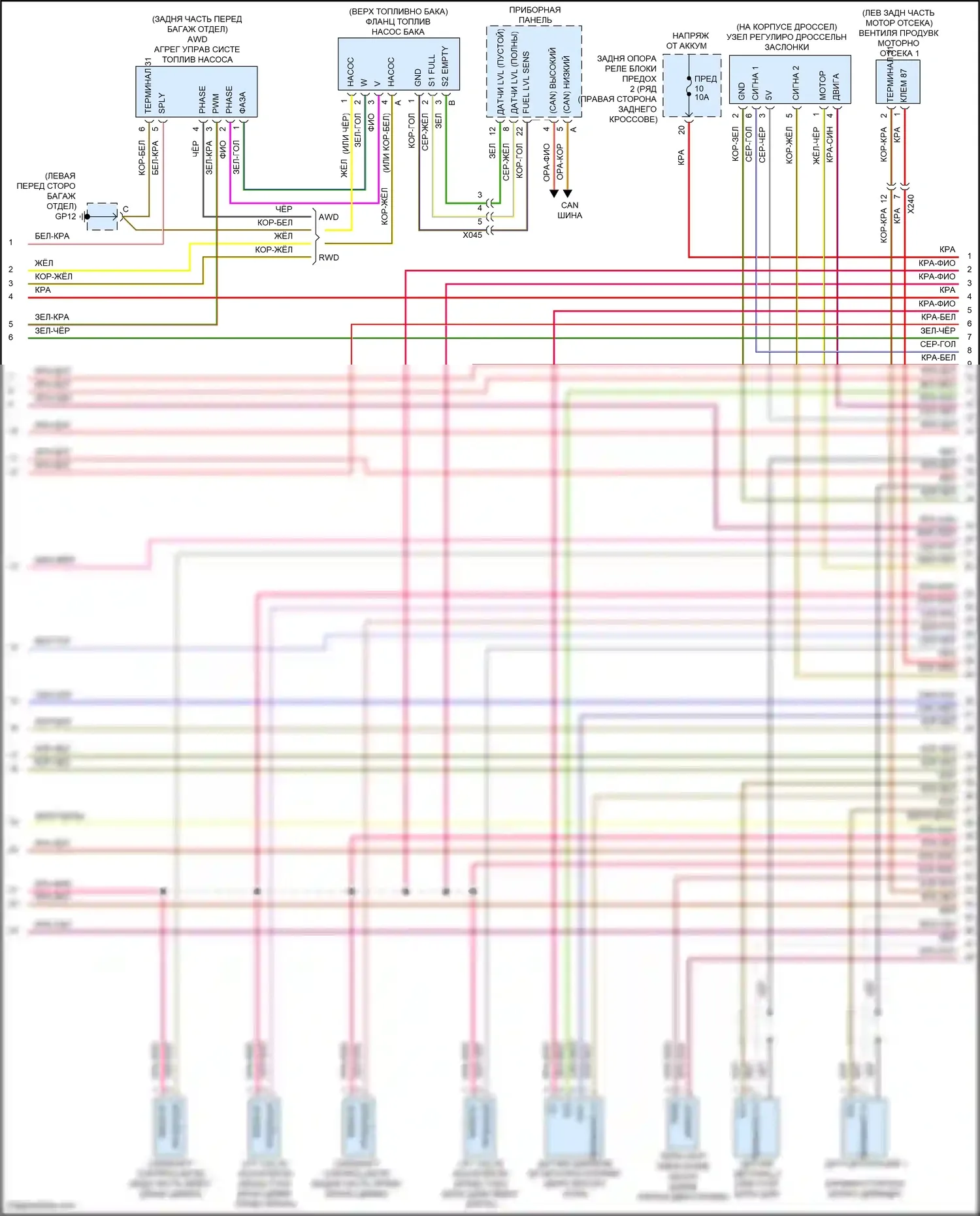 911 GT3 Porsche 991 (2013-2017): Электросхема двигателя 3.8l (3 из 6) 