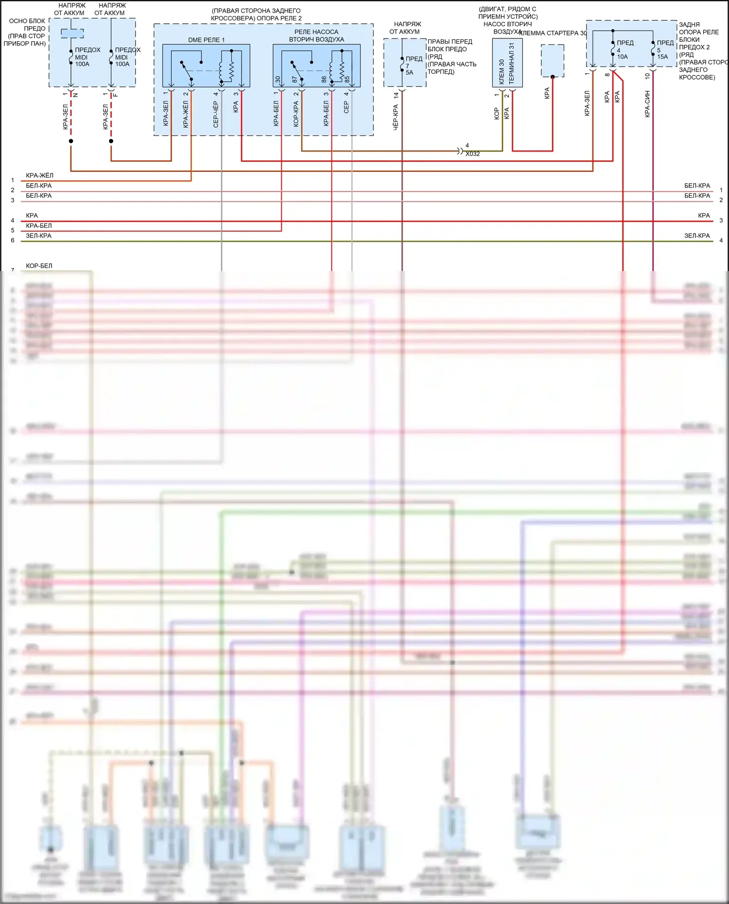 911 GT3 Porsche 991 (2013-2017): Электросхема двигателя 3.8л турбо (2 из 6) 
