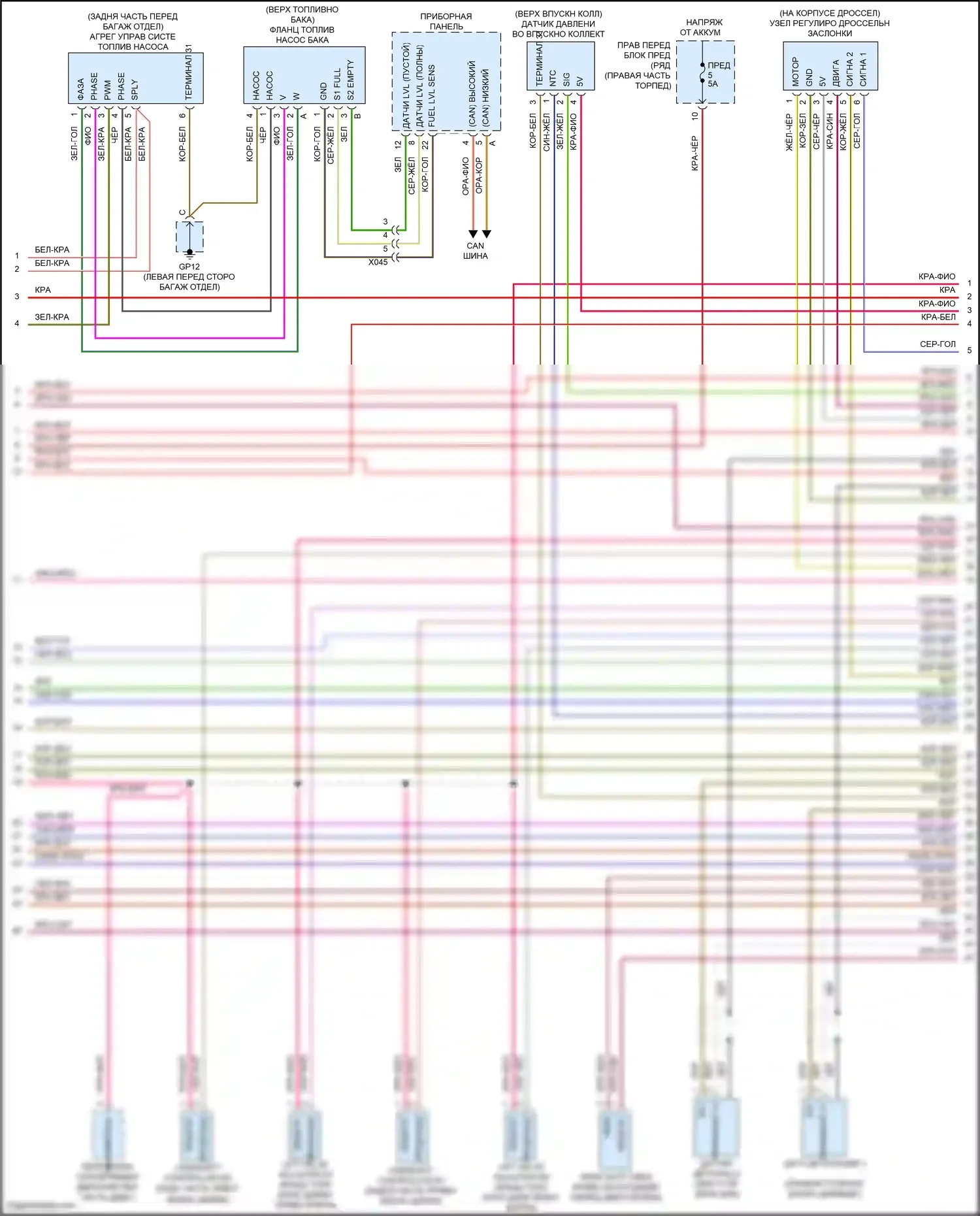 911 GT3 Porsche 991 (2013-2017): Электросхема двигателя 3.8л турбо (3 из 6) 