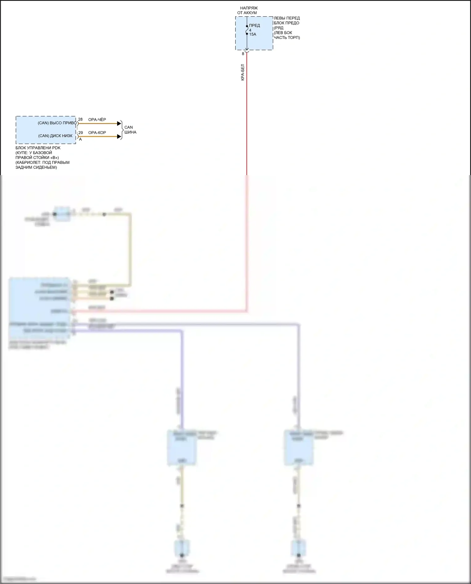 911 GT3 Porsche 991 (2013-2017): Электросхема фонарей заднего хода 