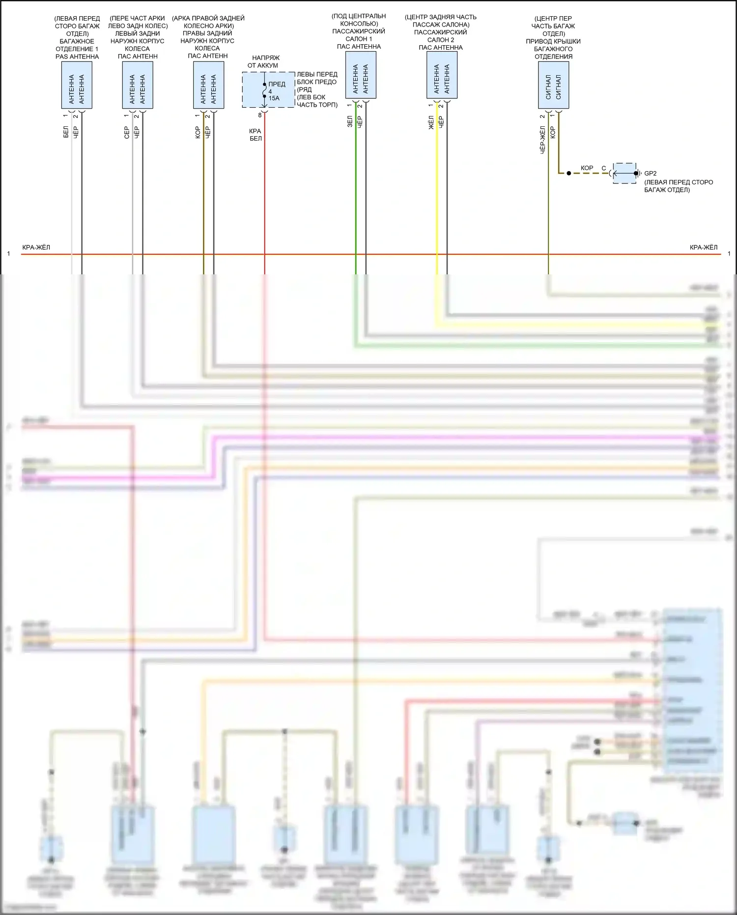911 GT3 Porsche 991 (2013-2017): Сигнализации электросхема (2 из 3) 
