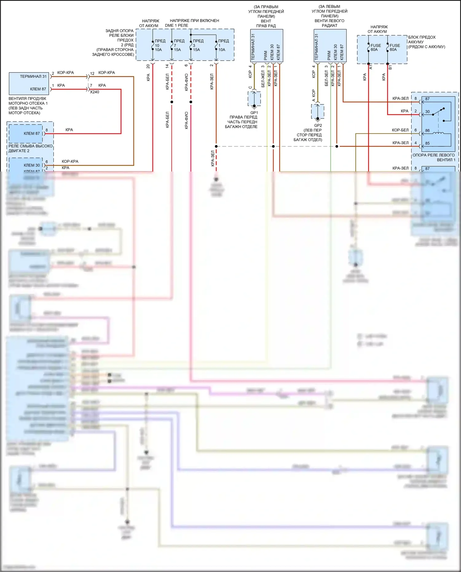 911 GT3 Porsche 991 (2013-2017): Электросхема вентилятора охлаждения 