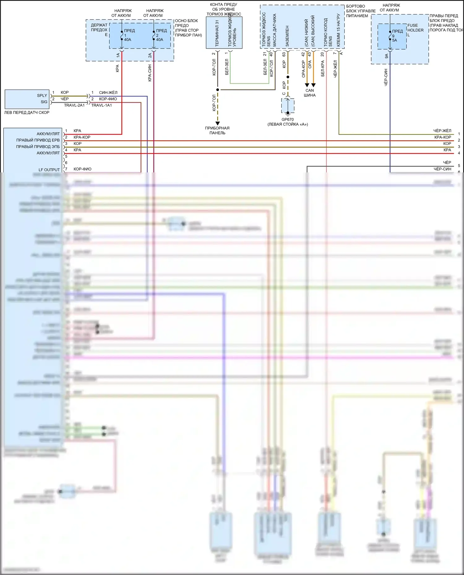 911 GT3 Porsche 992 (2020-2024): Антиблокировочная система abs электросхема (1 из 2) 