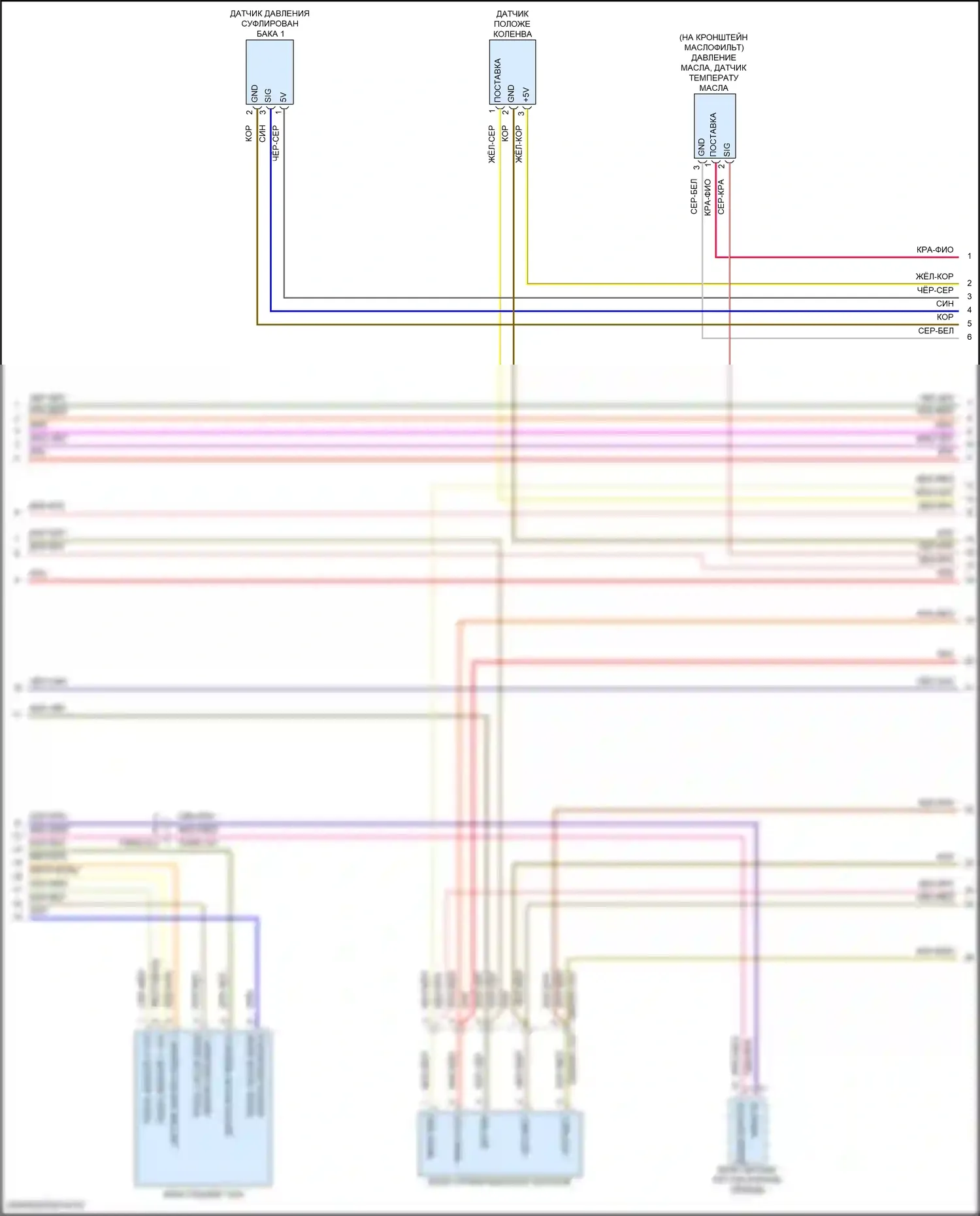 911 GT3 Porsche 992 (2020-2024): Электросхема двигателя 3,0л турбо (7 из 9) 