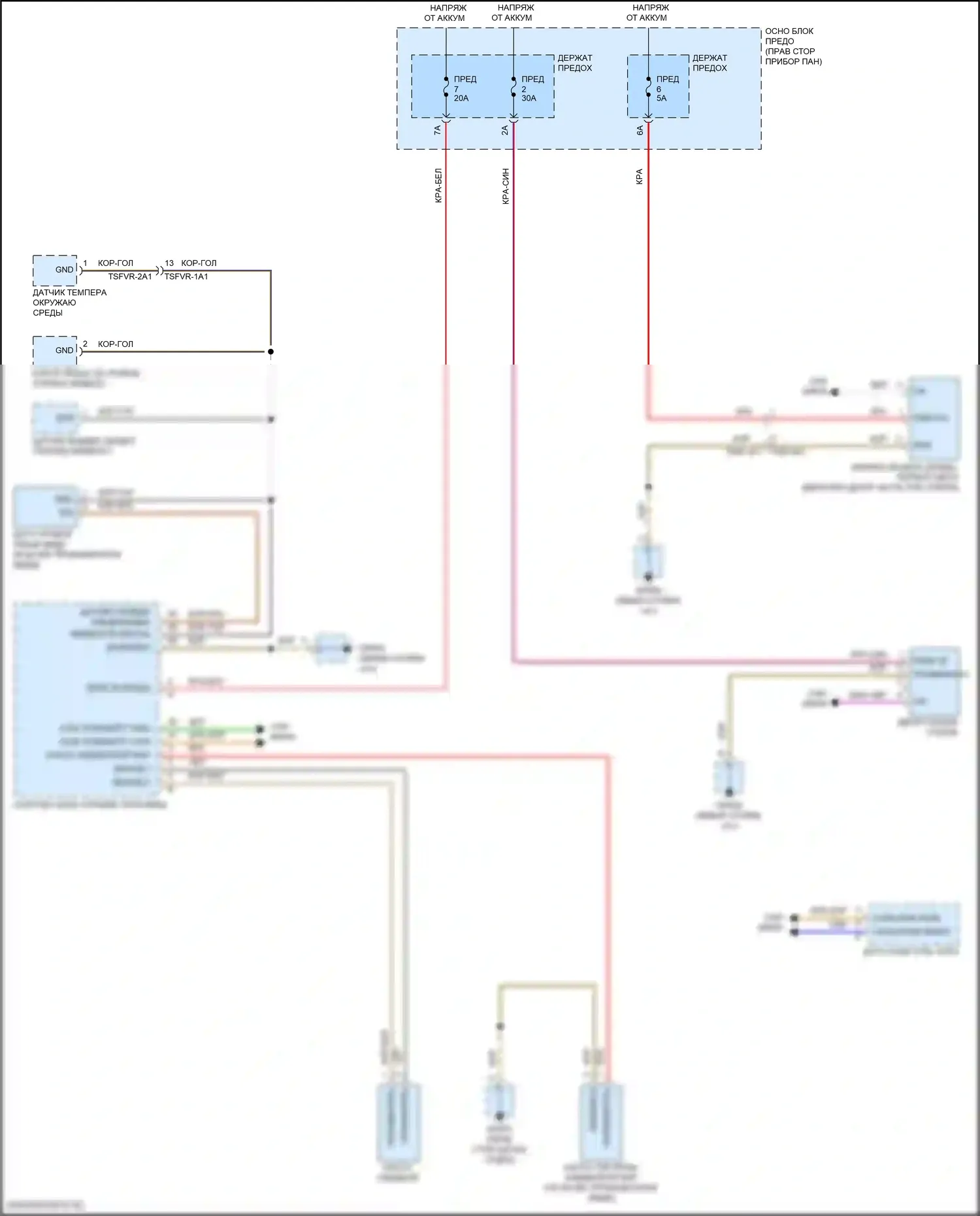 911 GT3 Porsche 992 (2020-2024): Электросхема передних дворников и омывателей 