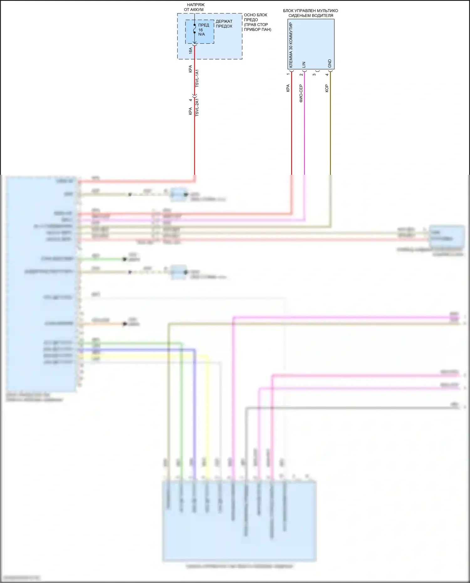 911 GT3 Porsche 992 (2020-2024): Электросхема сиденья памяти водителя (1 из 2) 