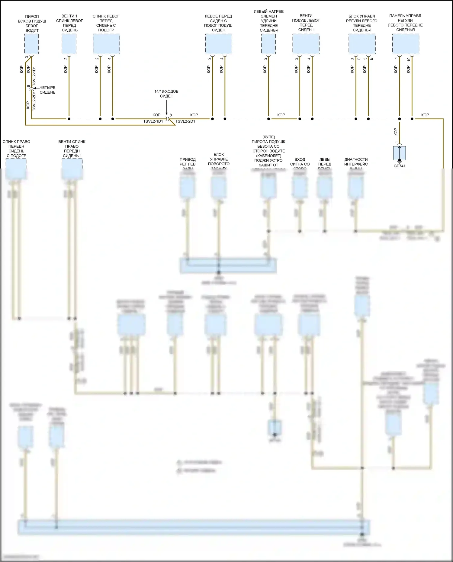 911 GT3 Porsche 992 (2020-2024): Электросхема точек подключения масс (5 из 5) 