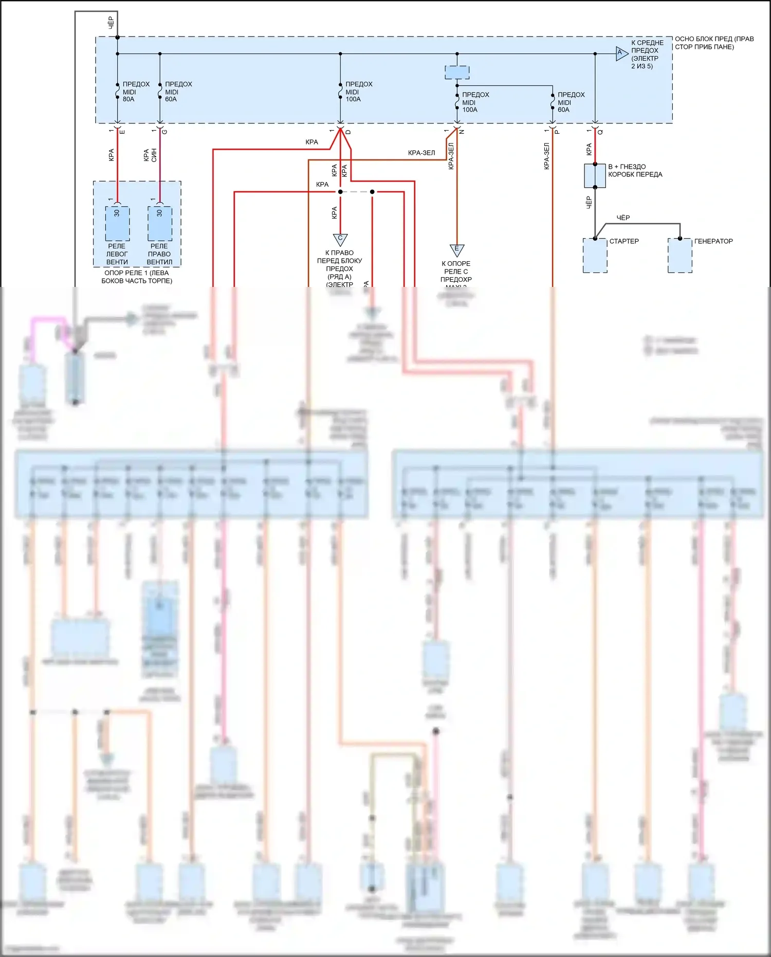 911 Targa 4 GTS Porsche 991 рестайлинг (2015-2019): Электросхема блока предохранителей реле (1 из 5) 