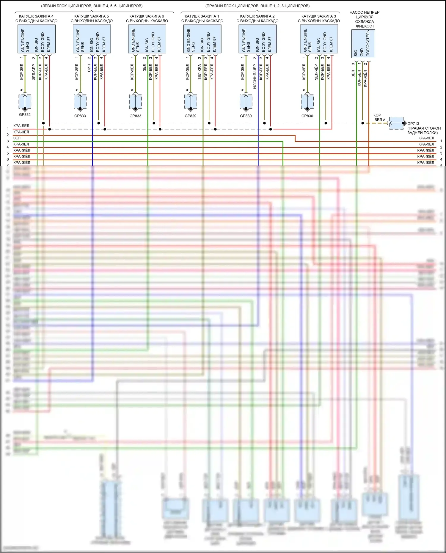 911 Targa 4 GTS Porsche 992 (2019-2024): Электросхема двигателя 3.8л турбо (2 из 9) 