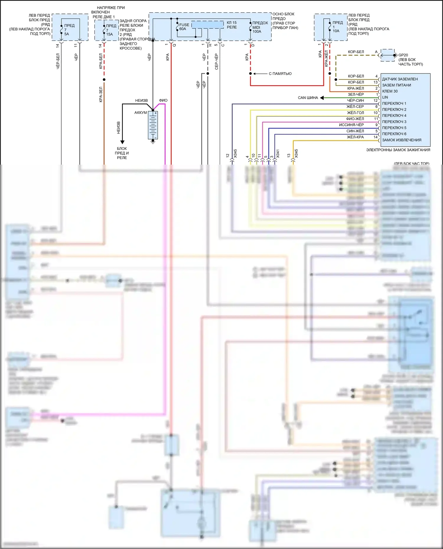 911 Targa 4 Porsche 991 рестайлинг (2015-2019): Электросхема стартера 