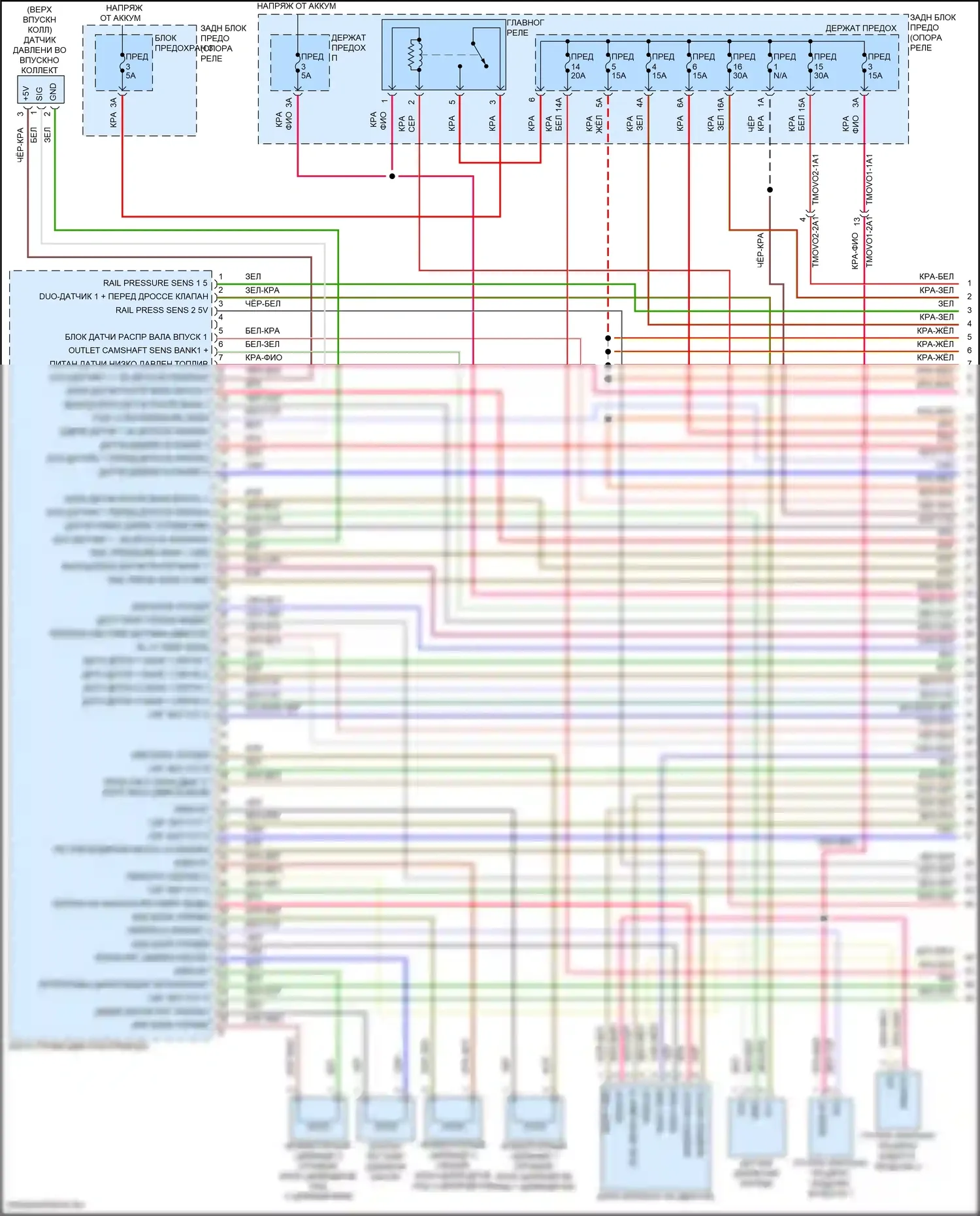 911 Targa 4 Porsche 992 (2019-2024): Электросхема двигателя 3.8л турбо (1 из 9) 