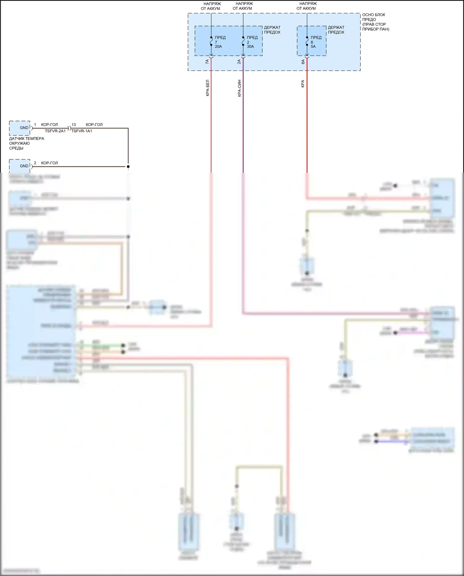 911 Targa 4 Porsche 992 (2019-2024): Электросхема передних дворников и омывателей 
