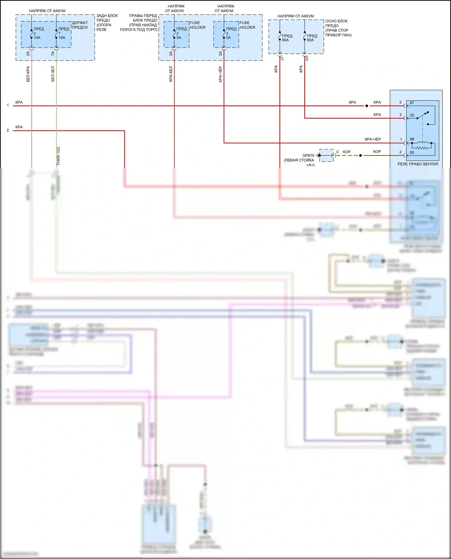 911 Targa 4 Porsche 992 (2019-2024): Электросхема вентилятора охлаждения (2 из 2) 