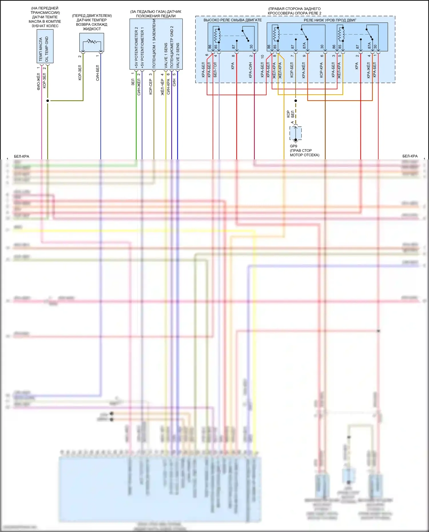 911 Targa 4S Porsche 991 рестайлинг (2015-2019): Электросхема двигателя 3,0л турбо (3 из 7) 
