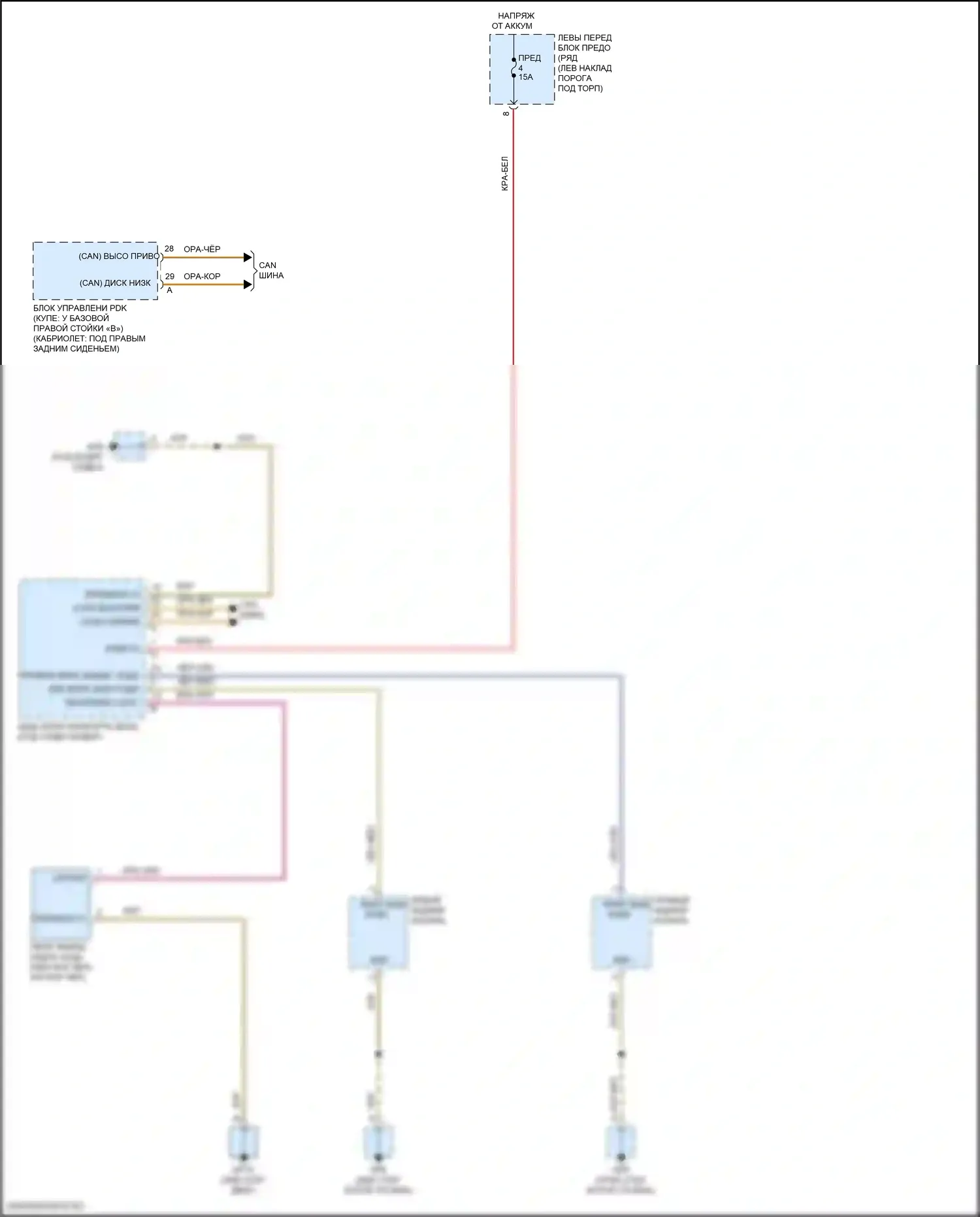 911 Targa 4S Porsche 991 рестайлинг (2015-2019): Электросхема фонарей заднего хода 