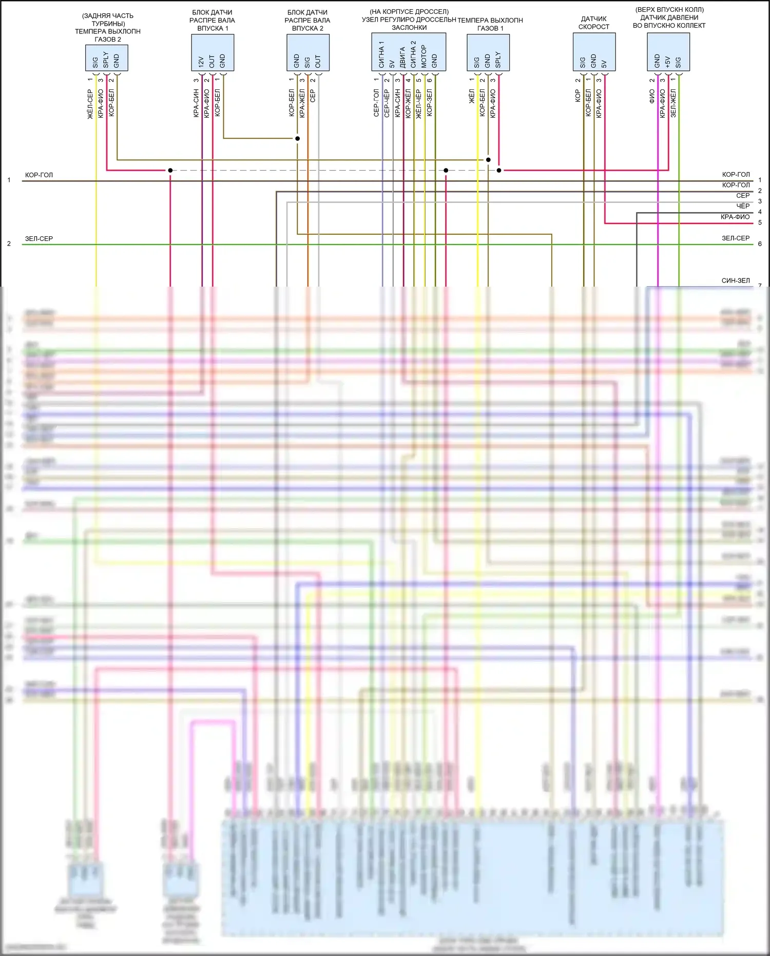 911 Turbo S Porsche 991 рестайлинг (2016-2020): Электросхема двигателя 3,0л турбо (6 из 7) 
