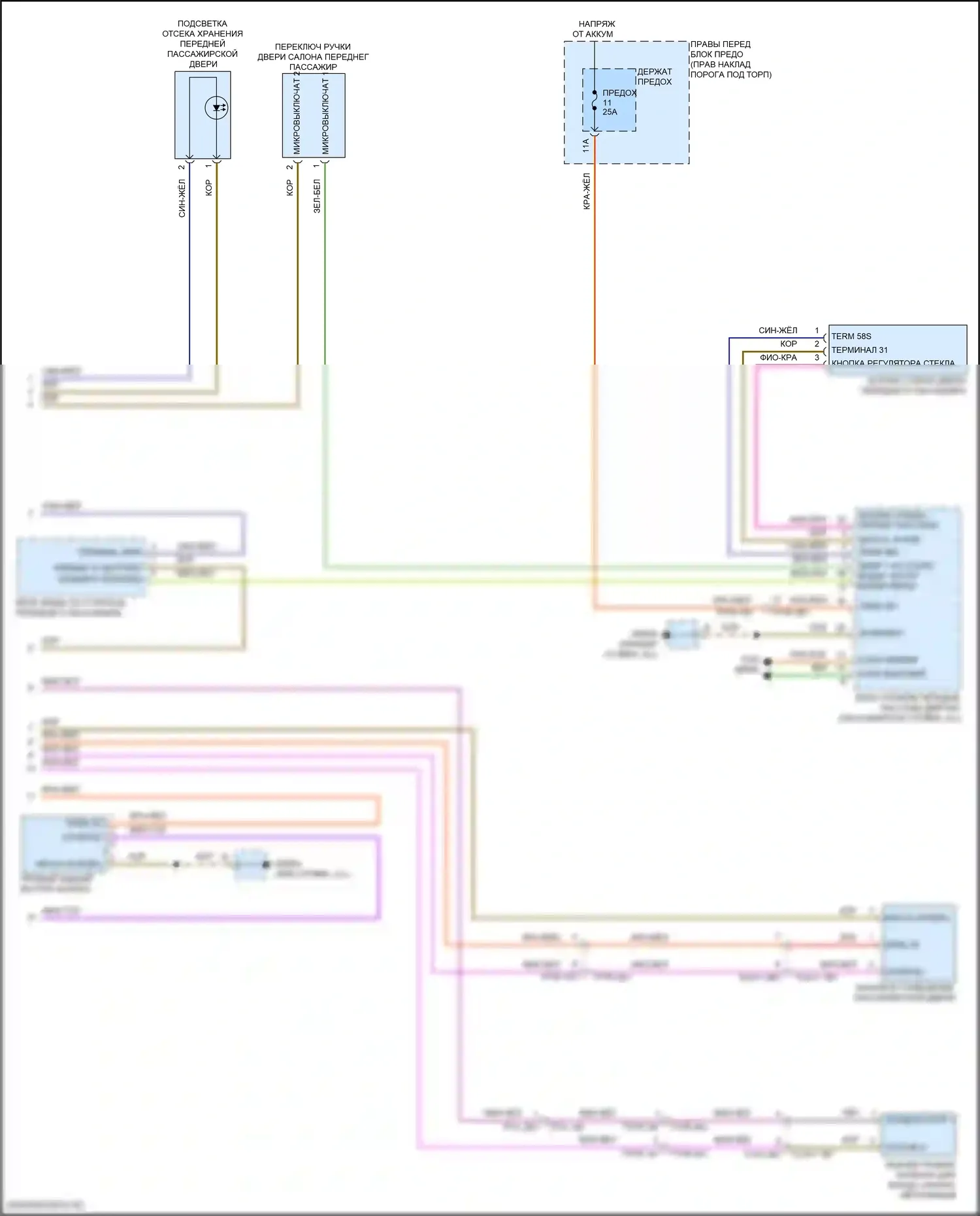 911 Turbo S Porsche 992 (2018-2024): Электросхема освещения салона (4 из 4) 