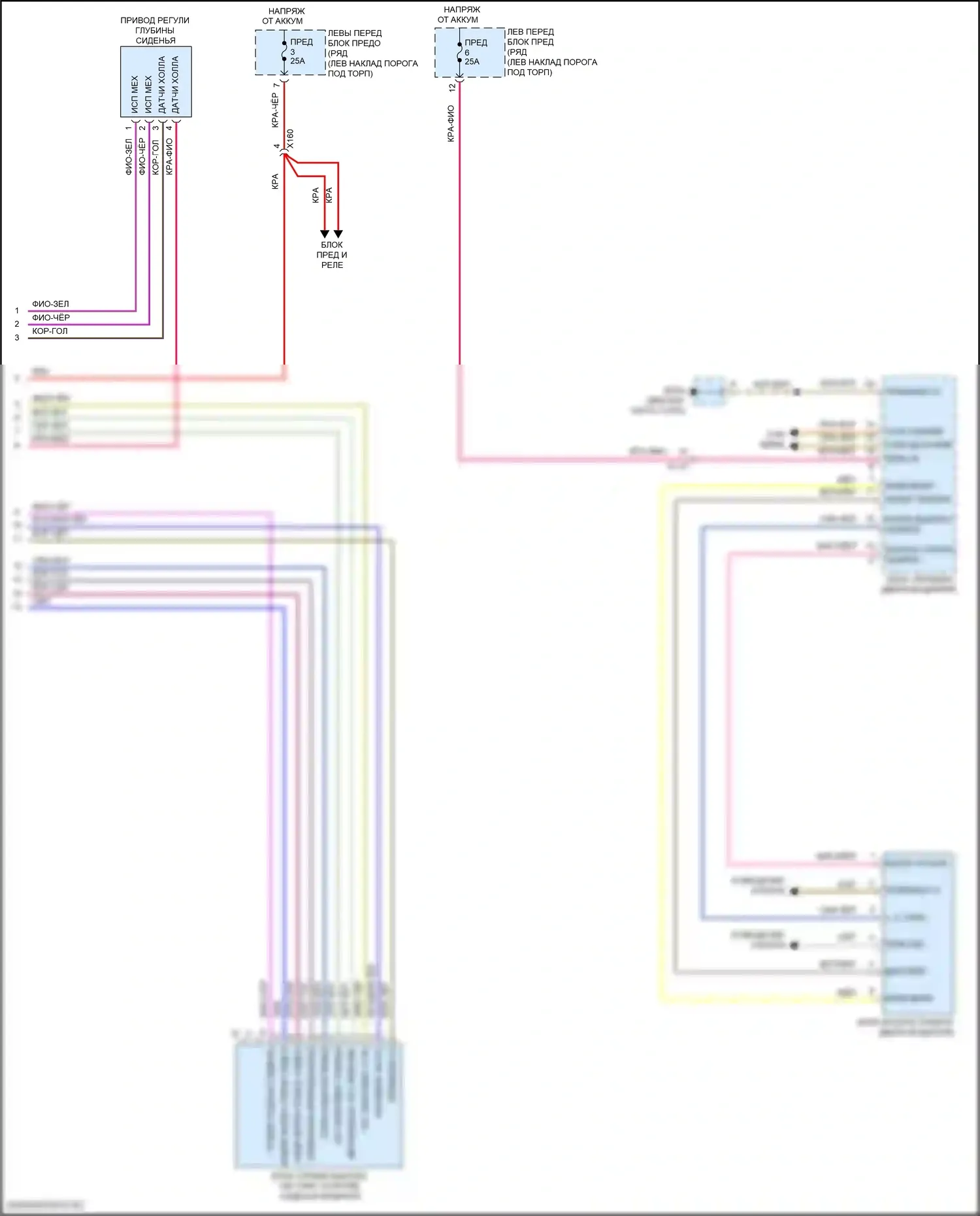911 Turbo Porsche 991 рестайлинг (2016-2020): Электросхема сиденья памяти водителя (2 из 2) 