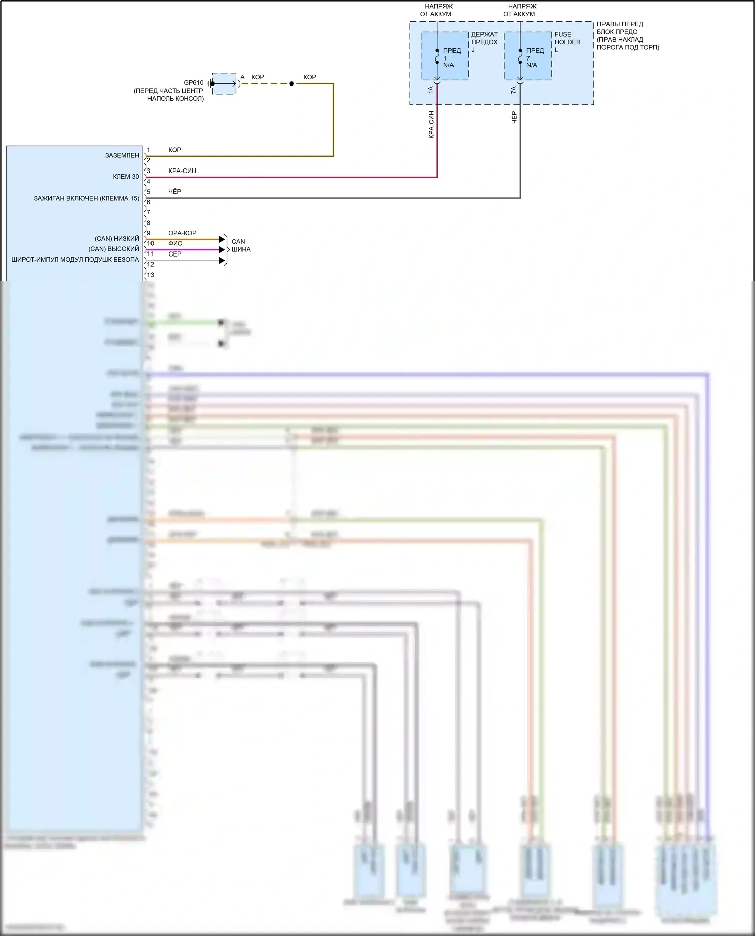 911 Turbo Porsche 992 (2018-2024): Электросхема экстренного вызова 