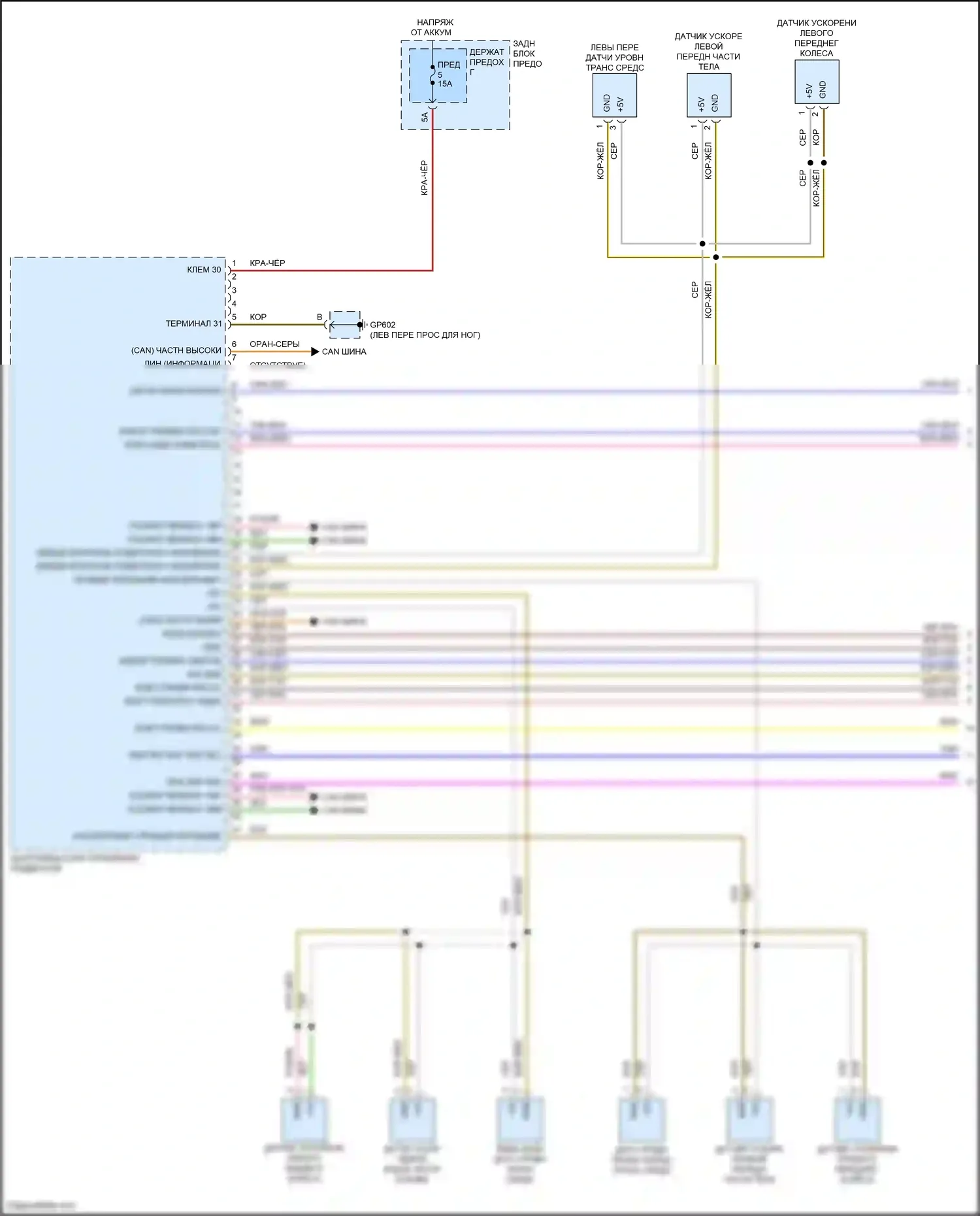 Cayenne Coupe Porsche III рестайлинг (2023-2024): Электросхема электронного контроля уровня (1 из 4) 