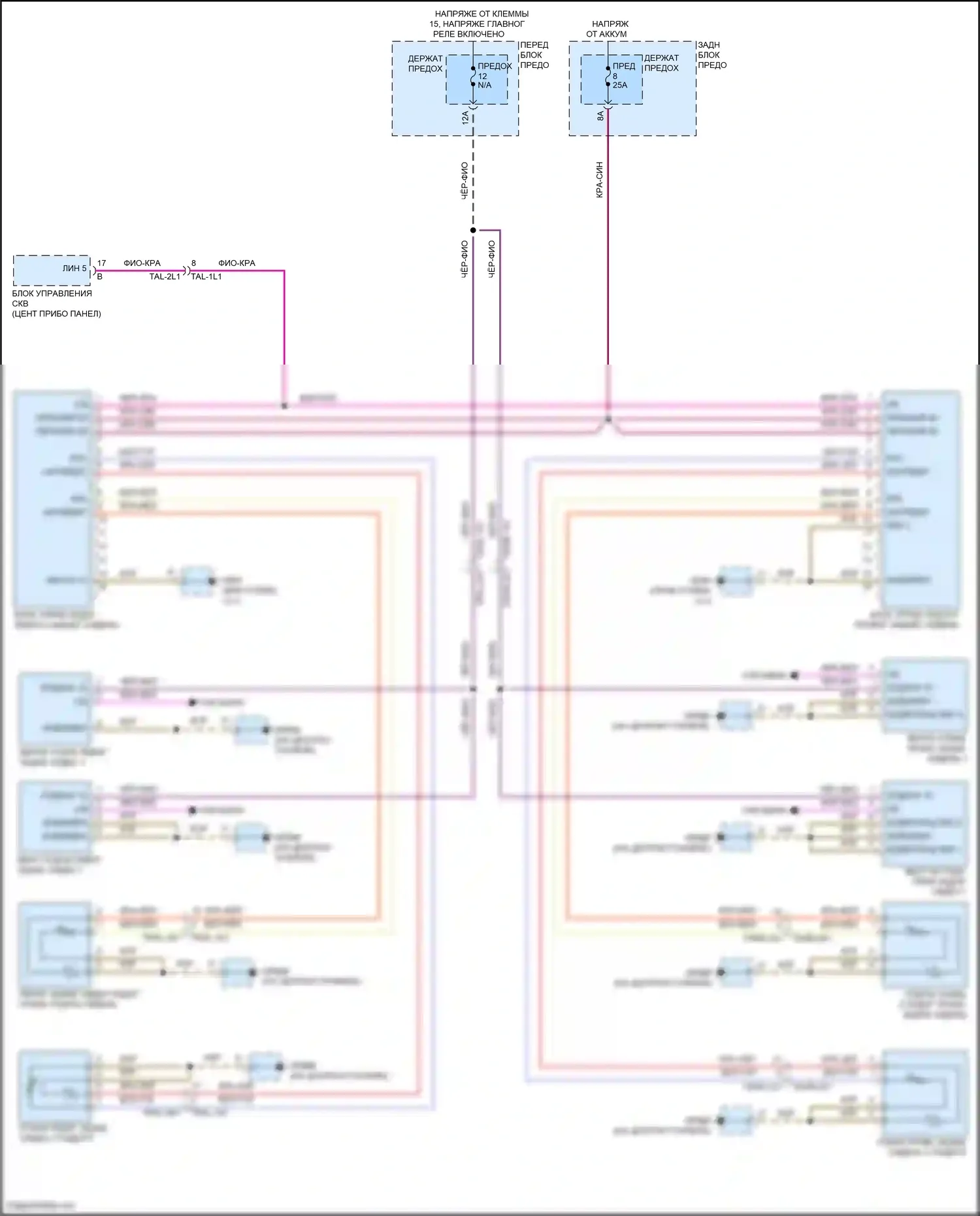 Cayenne Coupe Porsche III рестайлинг (2023-2024): Электросхема задних обогреваемых сидений 