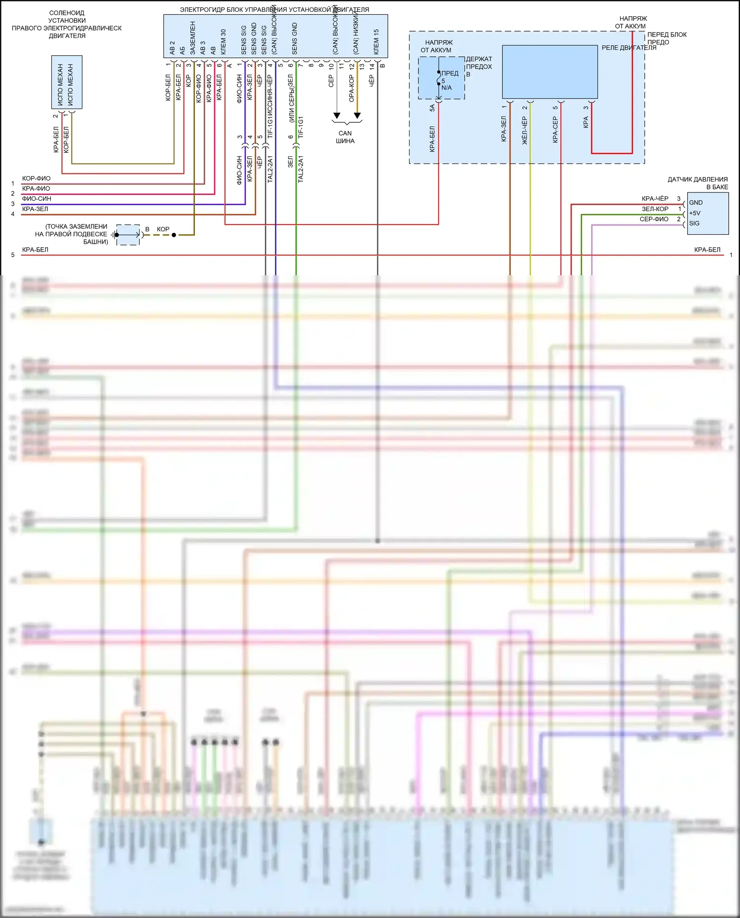 Cayenne Coupe Porsche III (2019-2023): Электросхема двигателя 3,0л турбо (5 из 8) 
