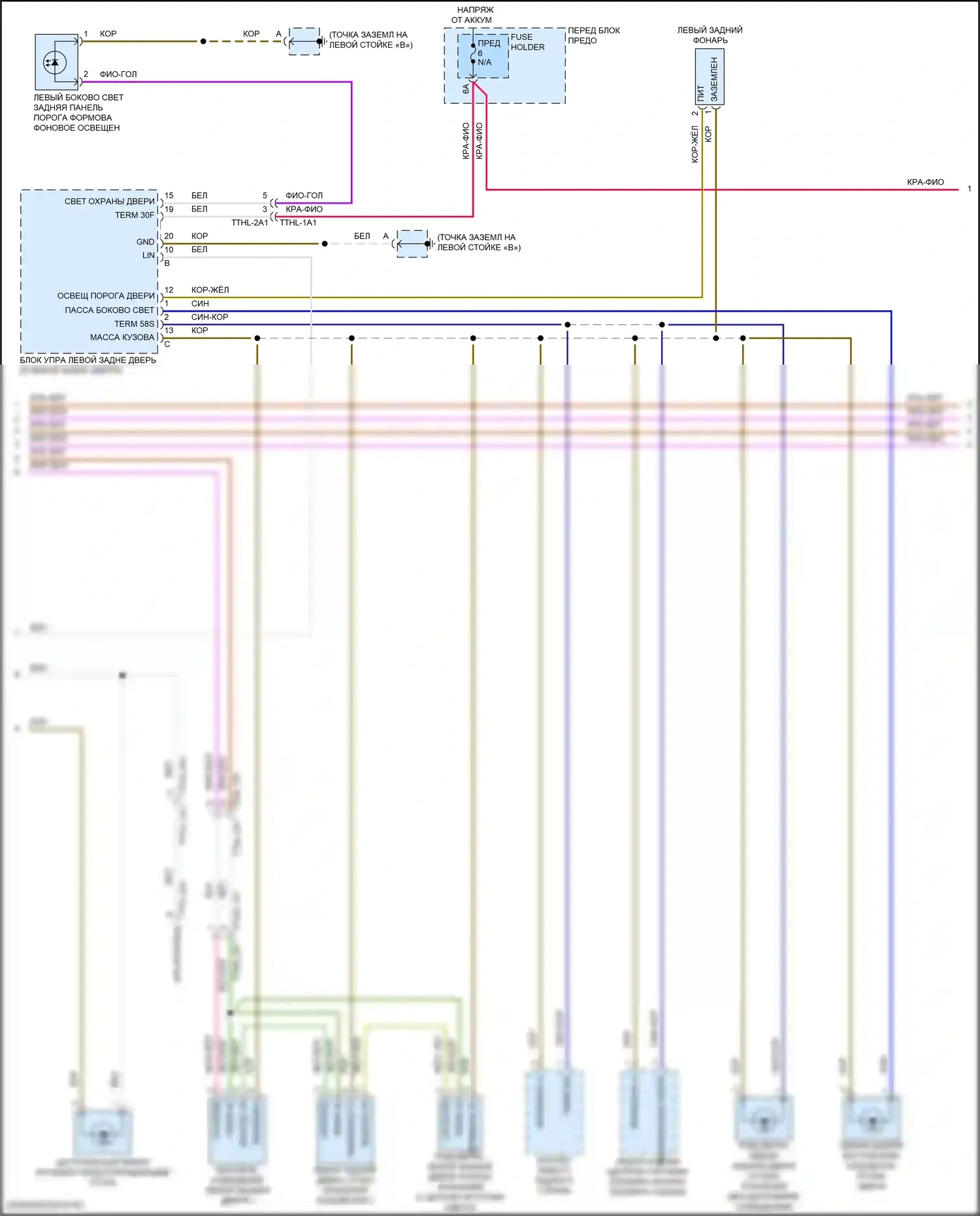Cayenne Coupe Porsche III (2019-2023): Электросхема освещения салона (6 из 8) 