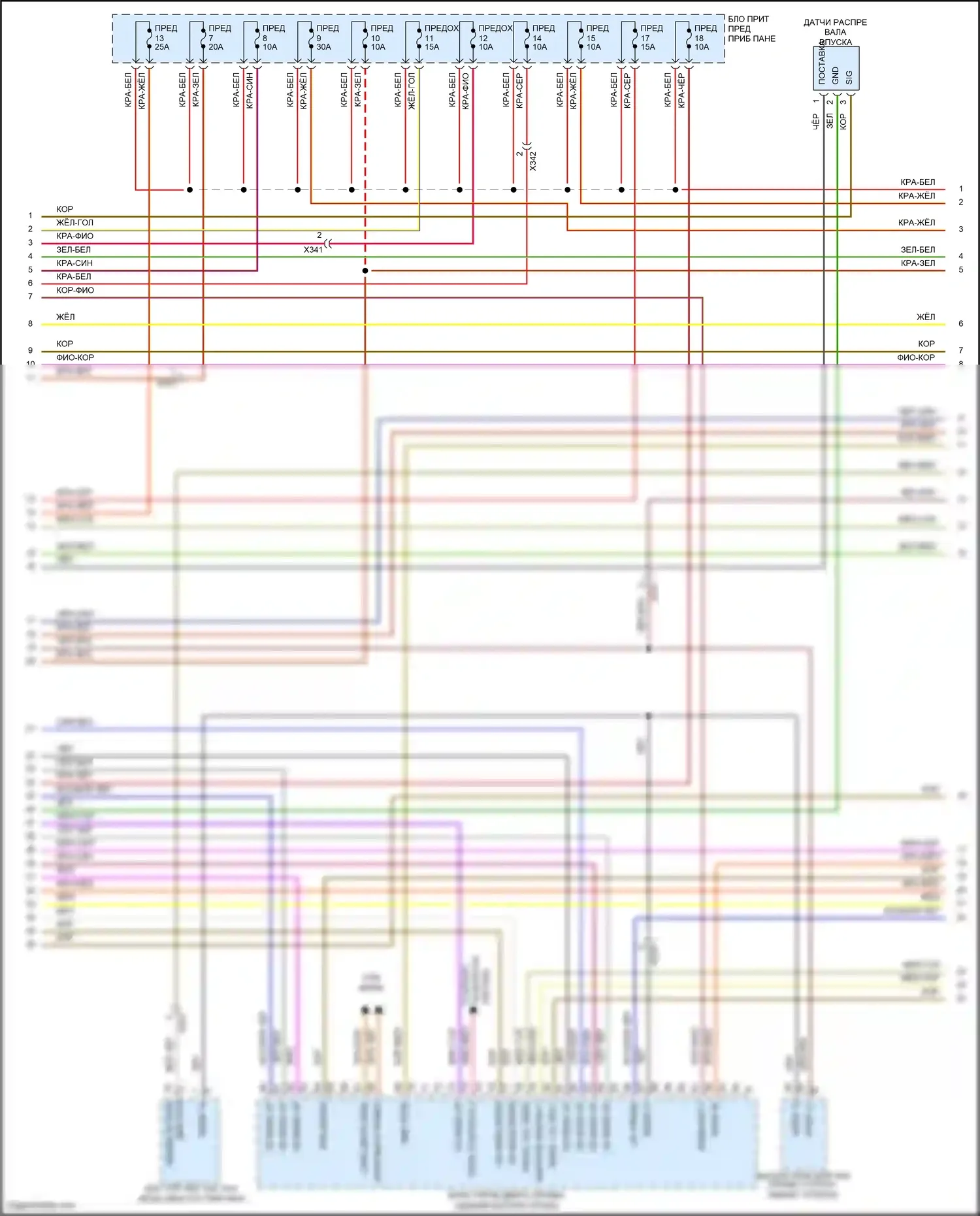 Cayenne GTS Porsche II (2010-2014): Электросхема двигателя 3.6л (4 из 5) 