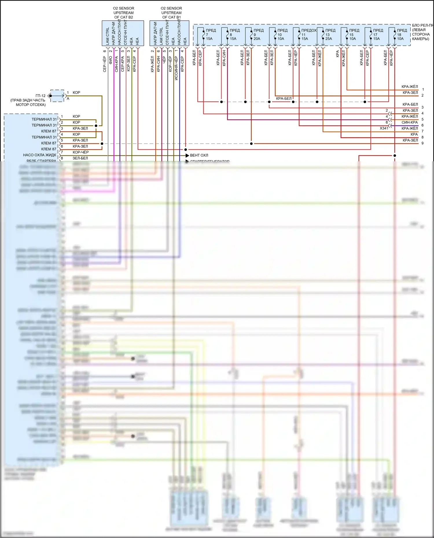 Cayenne GTS Porsche II (2010-2014): Электросхема двигателя 4.8л (1 из 5) 