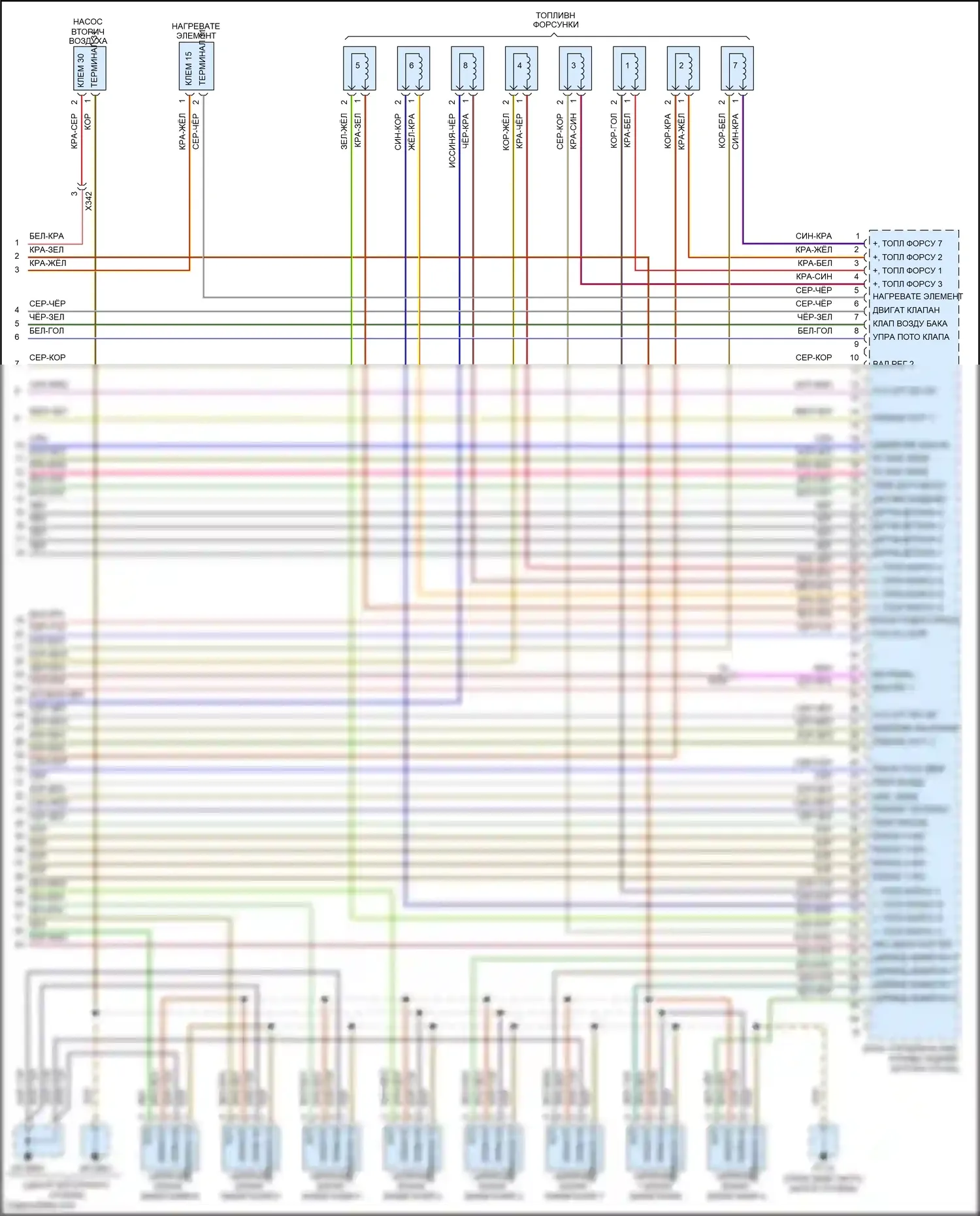 Cayenne GTS Porsche II (2010-2014): Электросхема двигателя 4.8л (5 из 5) 