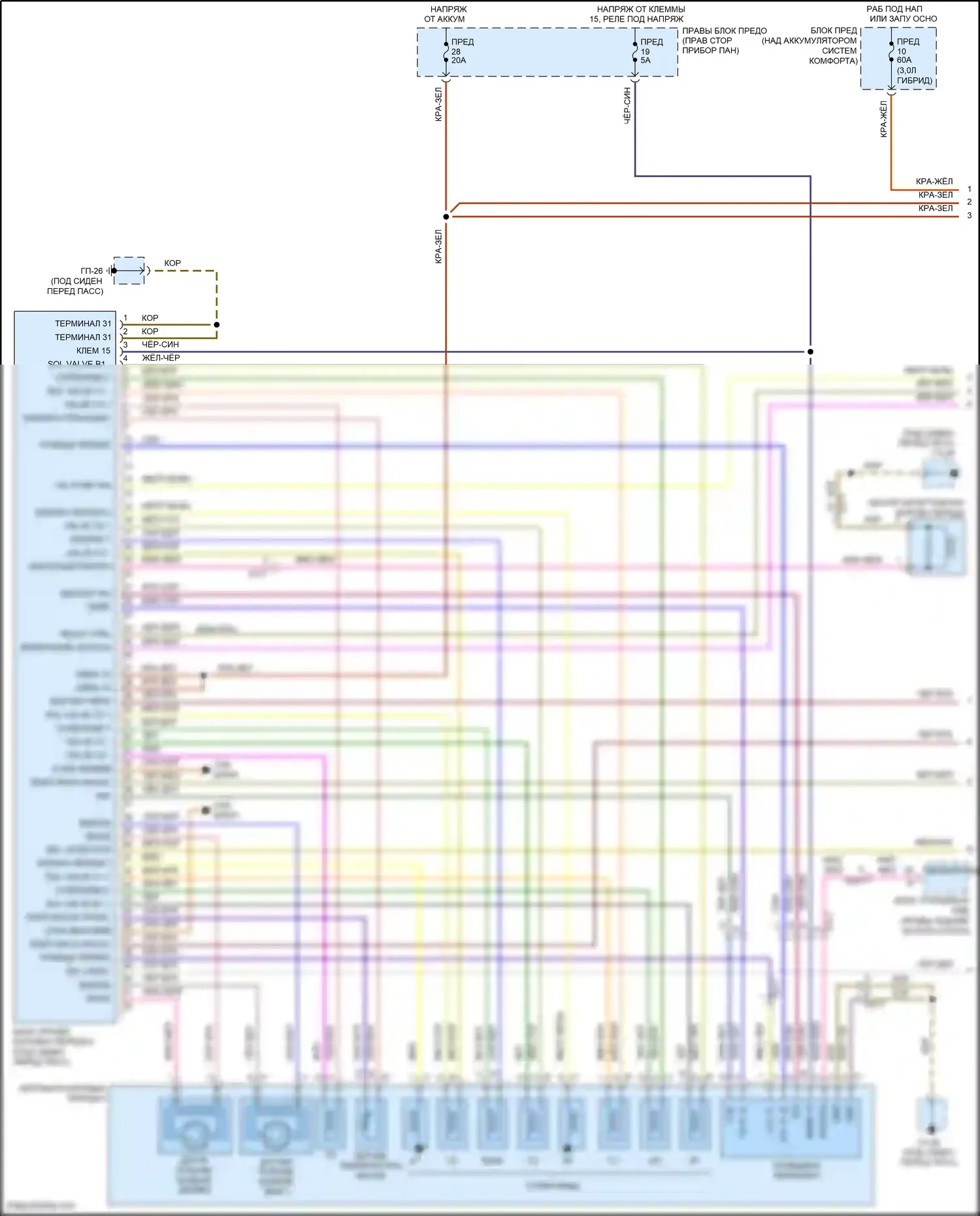Cayenne GTS Porsche II (2010-2014): Электросхема автоматической коробки передач (1 из 2) 