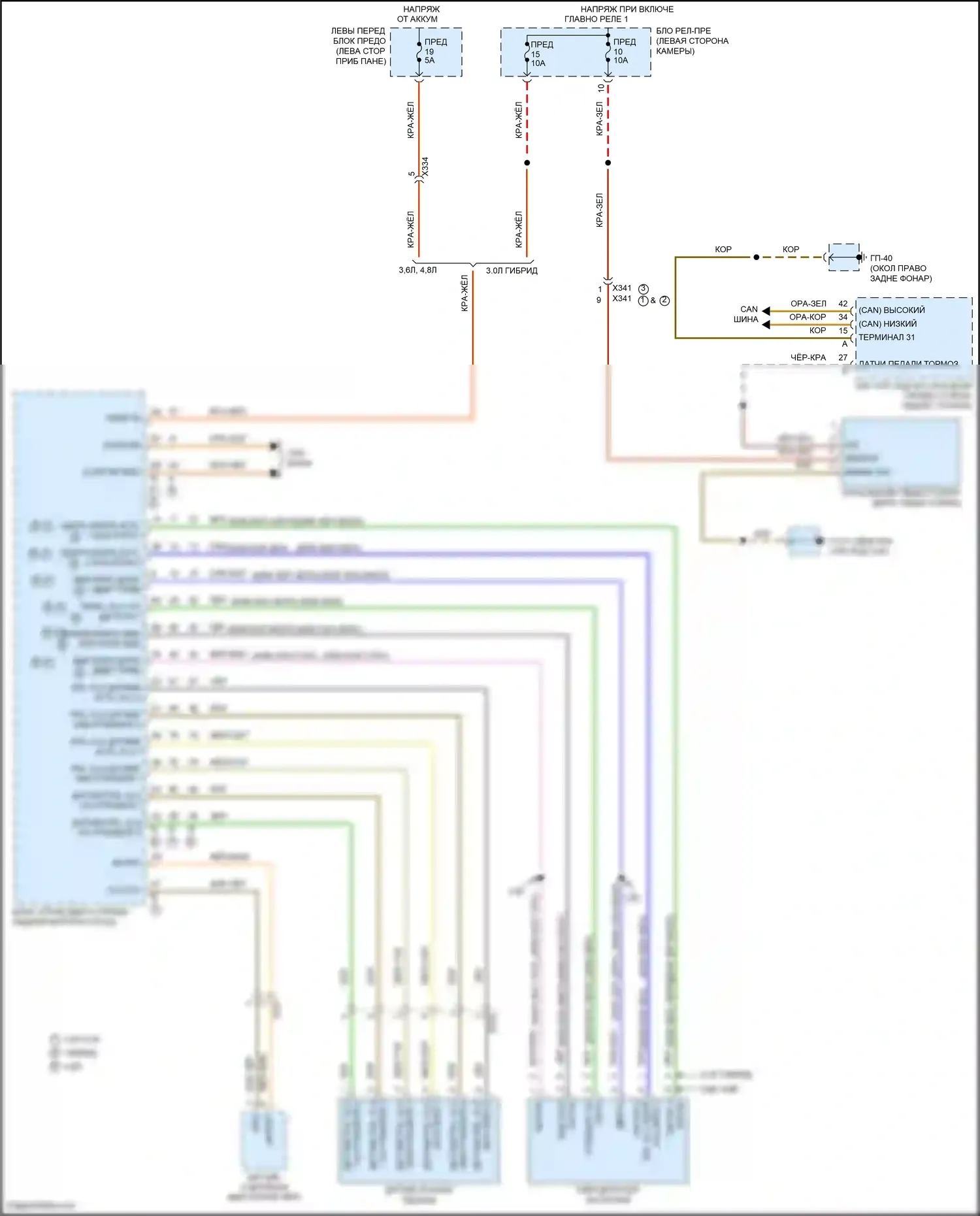 Cayenne GTS Porsche II (2010-2014): Электросхема круиз-контроля 