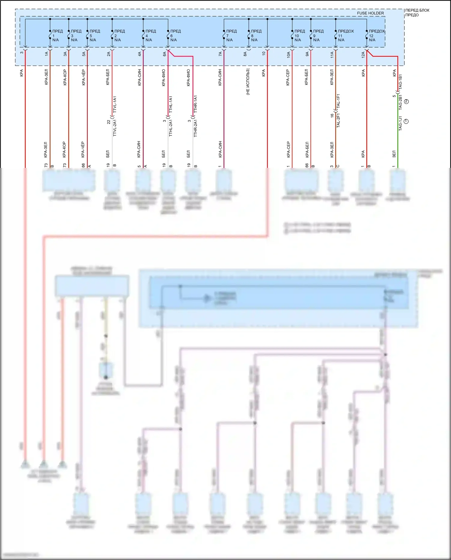 Cayenne GTS Porsche III (2017-2023): Электросхема блока предохранителей реле (2 из 9) 