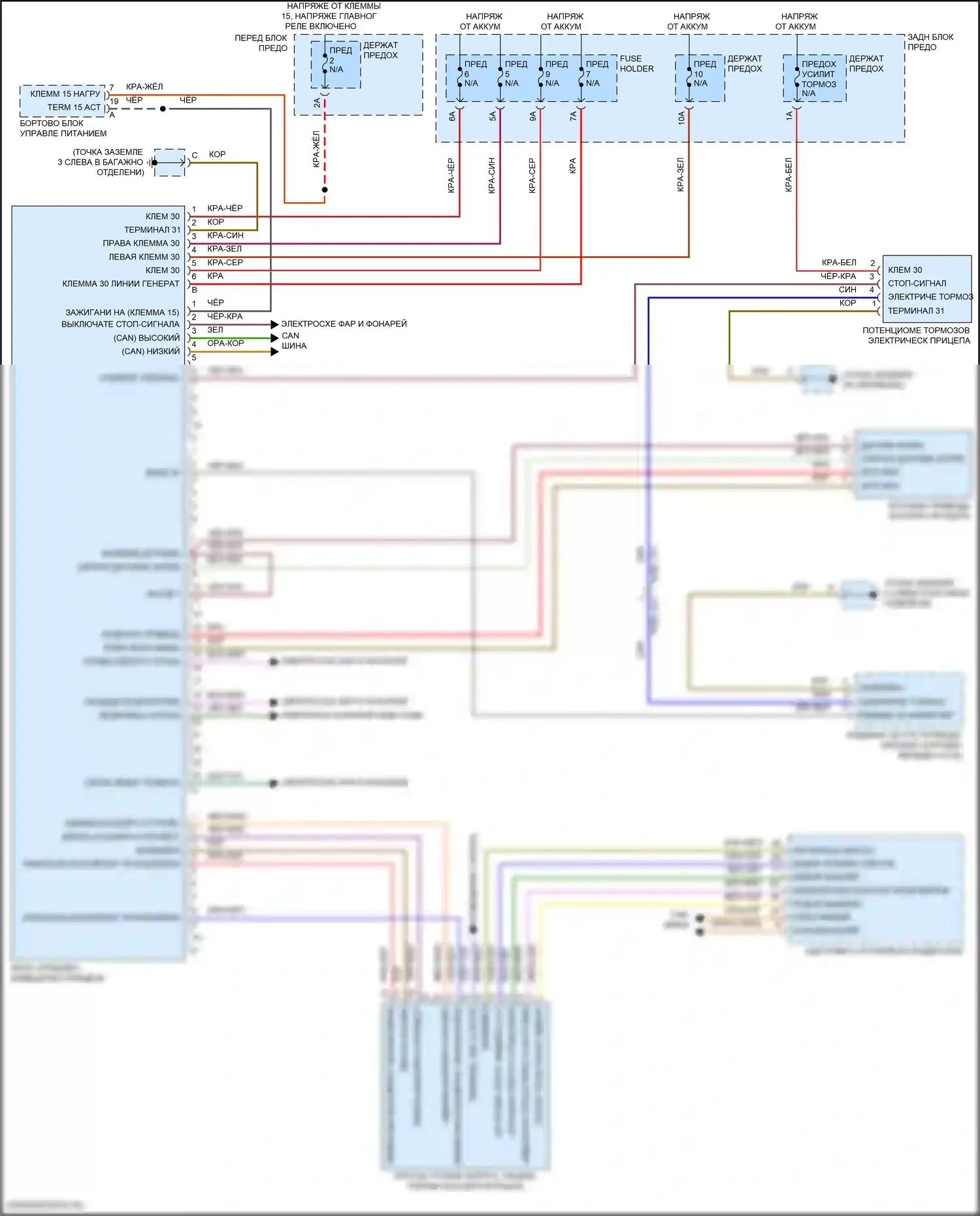 Cayenne GTS Porsche III (2017-2023): Электросхема буксировки прицепа 