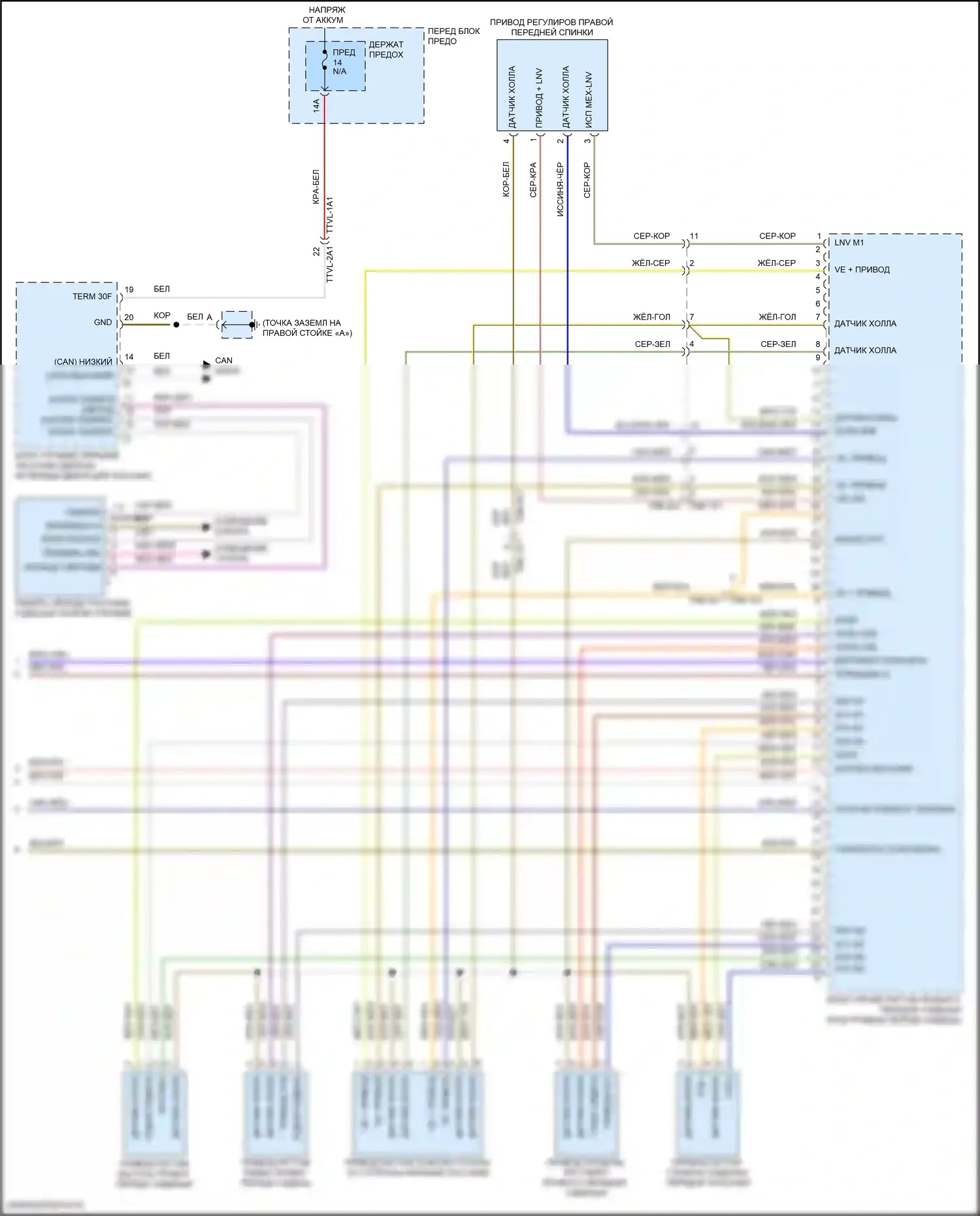 Cayenne GTS Porsche III (2017-2023): Электросхема сиденья памяти пассажира (2 из 2) 
