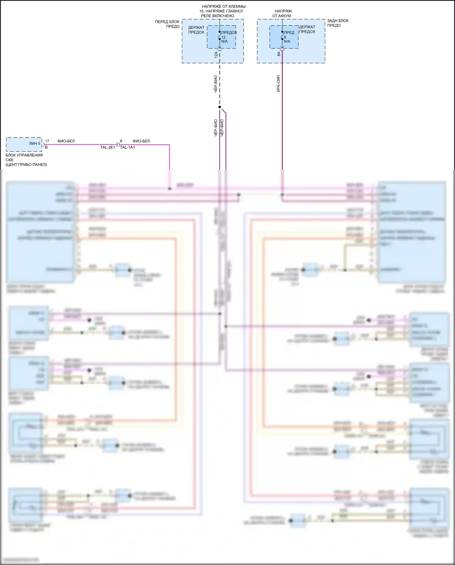 Cayenne GTS Porsche III (2017-2023): Электросхема задних обогреваемых сидений 