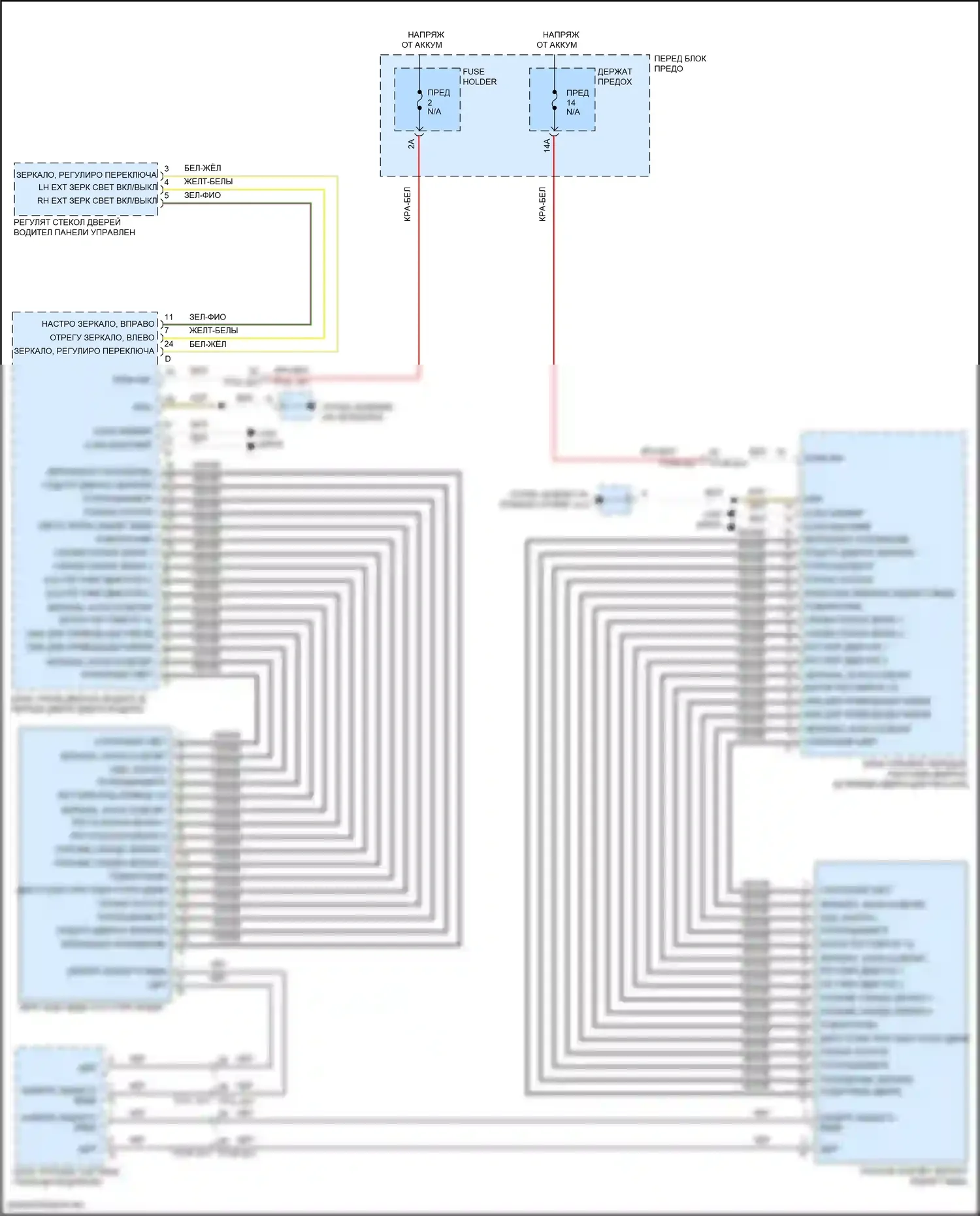 Cayenne GTS Porsche III (2017-2023): Электросхема управления зеркалами заднего вида 